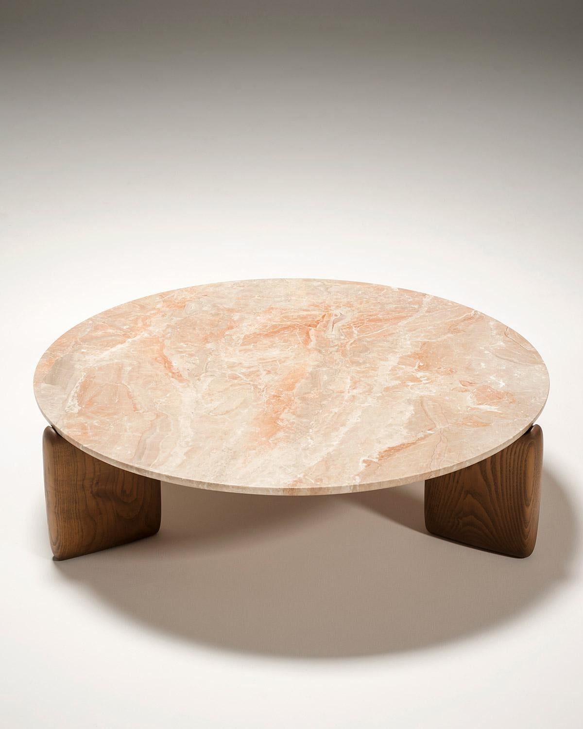 Tacchini Kanji Tisch aus Marmor und Holz entworfen von Monica Förster im Angebot 3