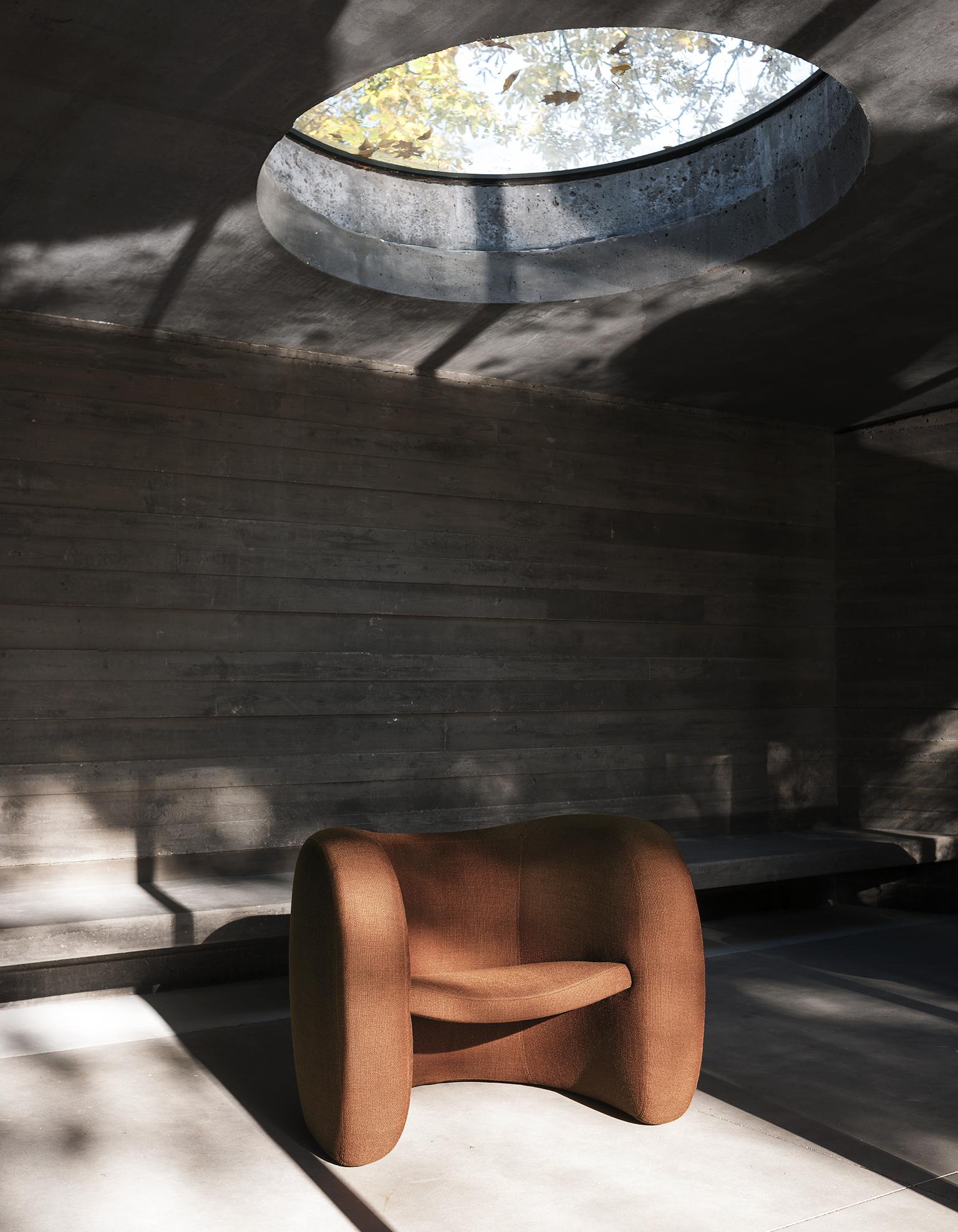 Italian Tacchini Lagoa Armchair in Mustard Bryony Fabric by Zanini De Zanine