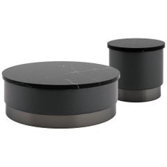 Tacchini Large Pastilles Low Table in Black Marquinia Marble Top by Studiopepe