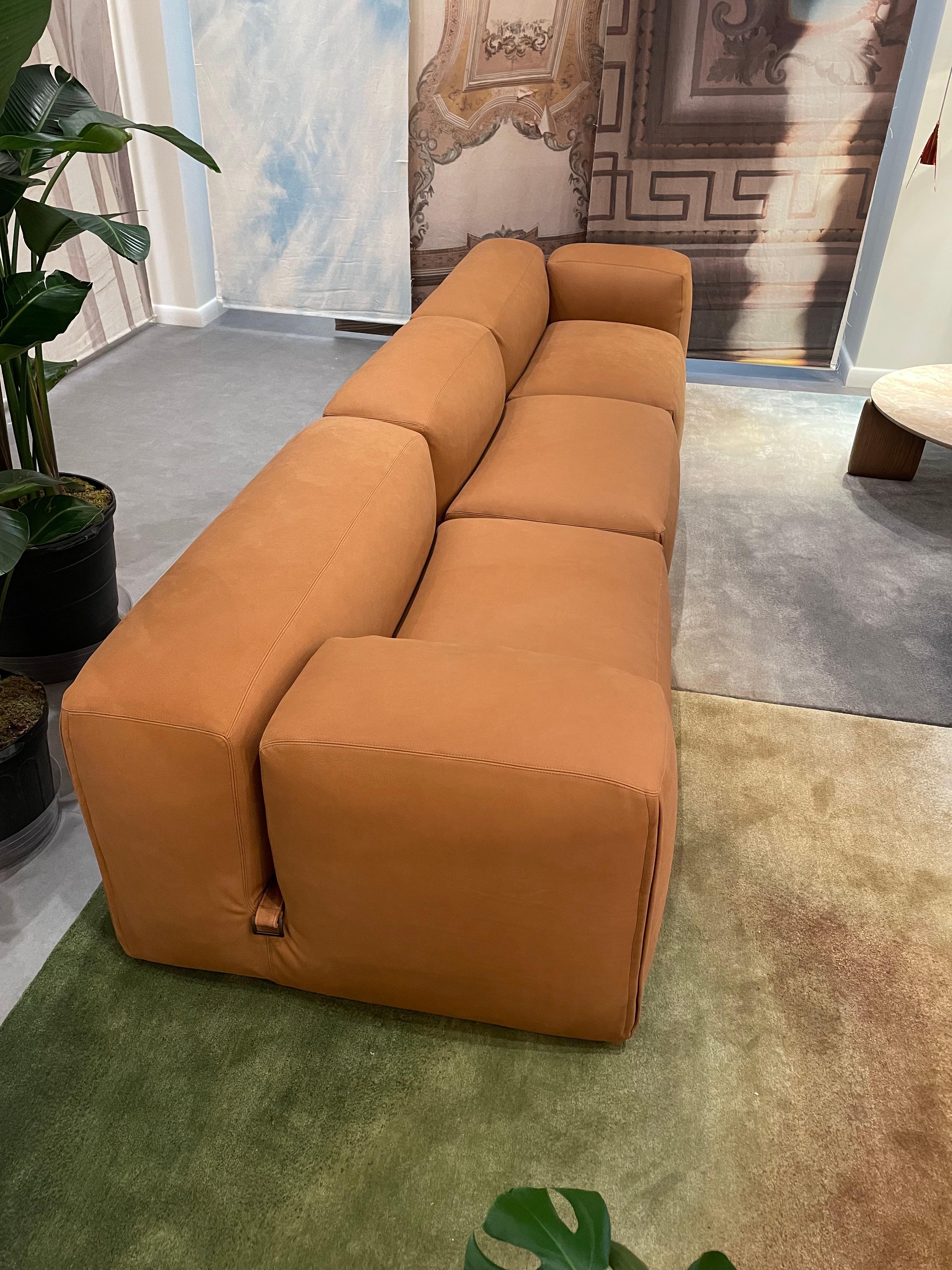 Tacchini Le Mura Leather Sofa Designed by Mario Bellini in STOCK 4