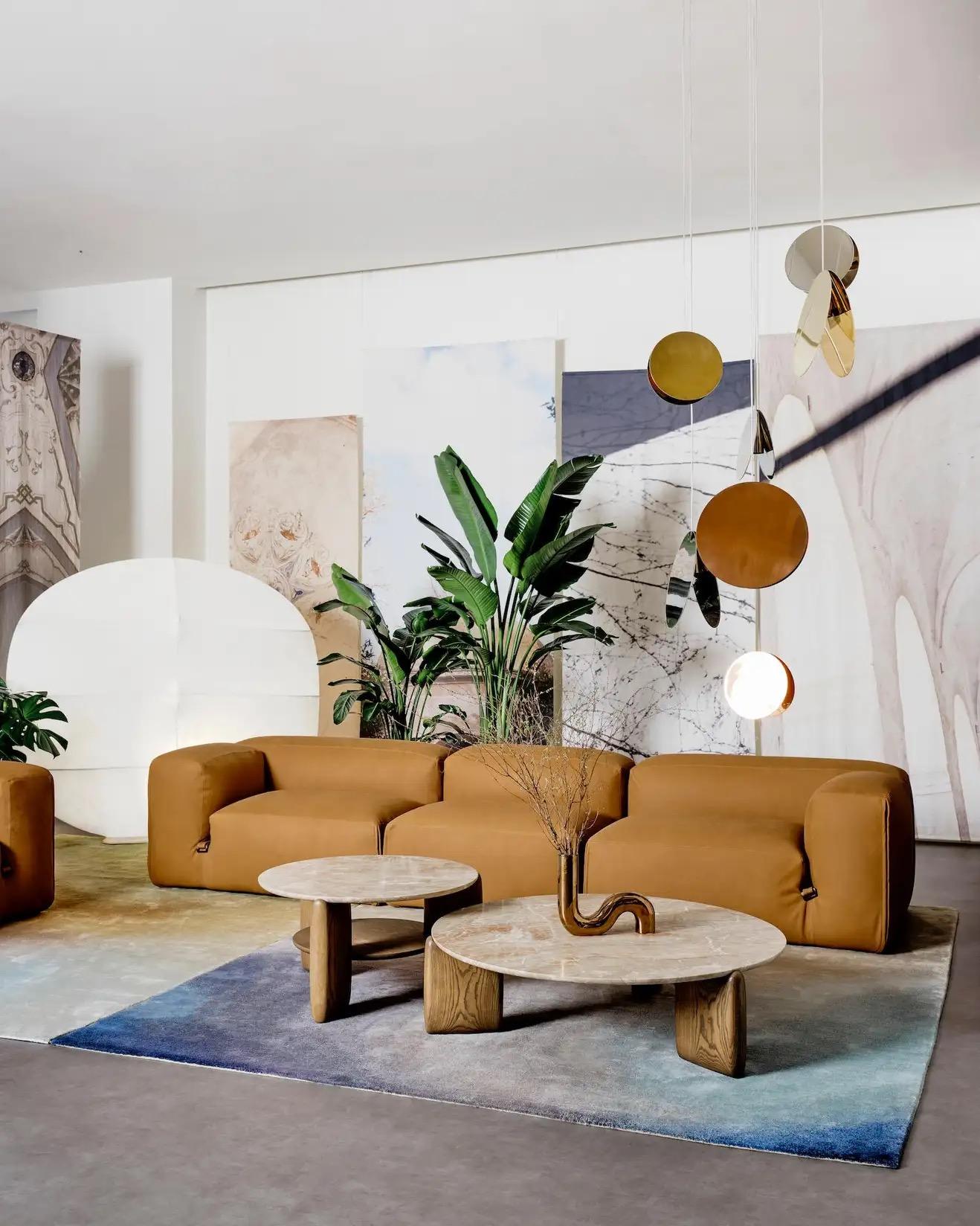  Tacchini Le Mura Leather  sofa & lounge chair by Mario Bellini in STOCK 3