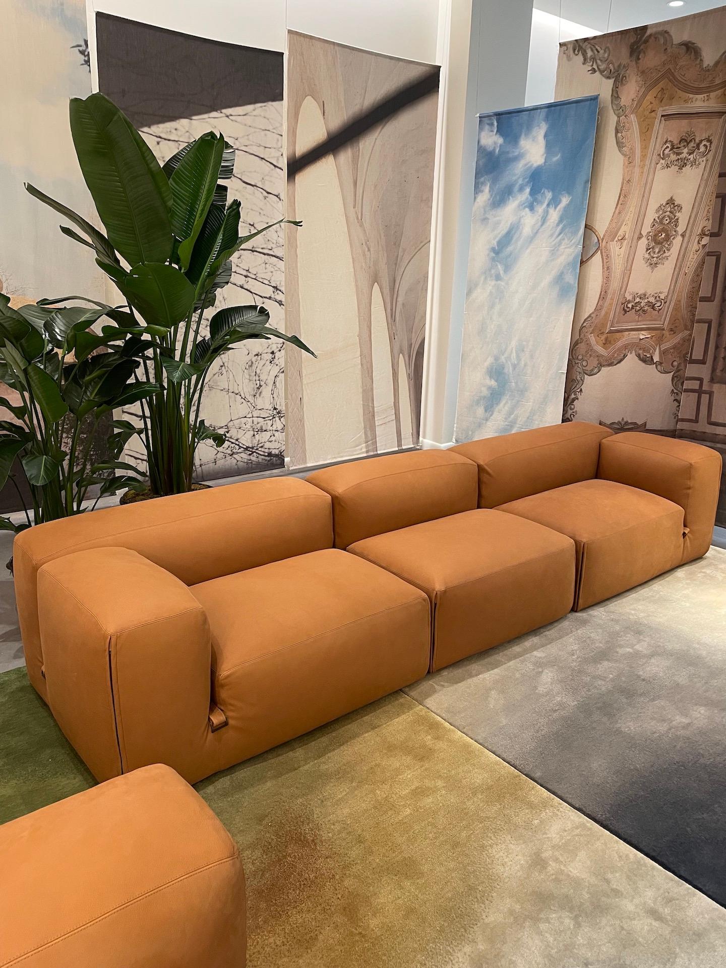 Tacchini Le Mura Leather Sofa Designed by Mario Bellini in STOCK 5