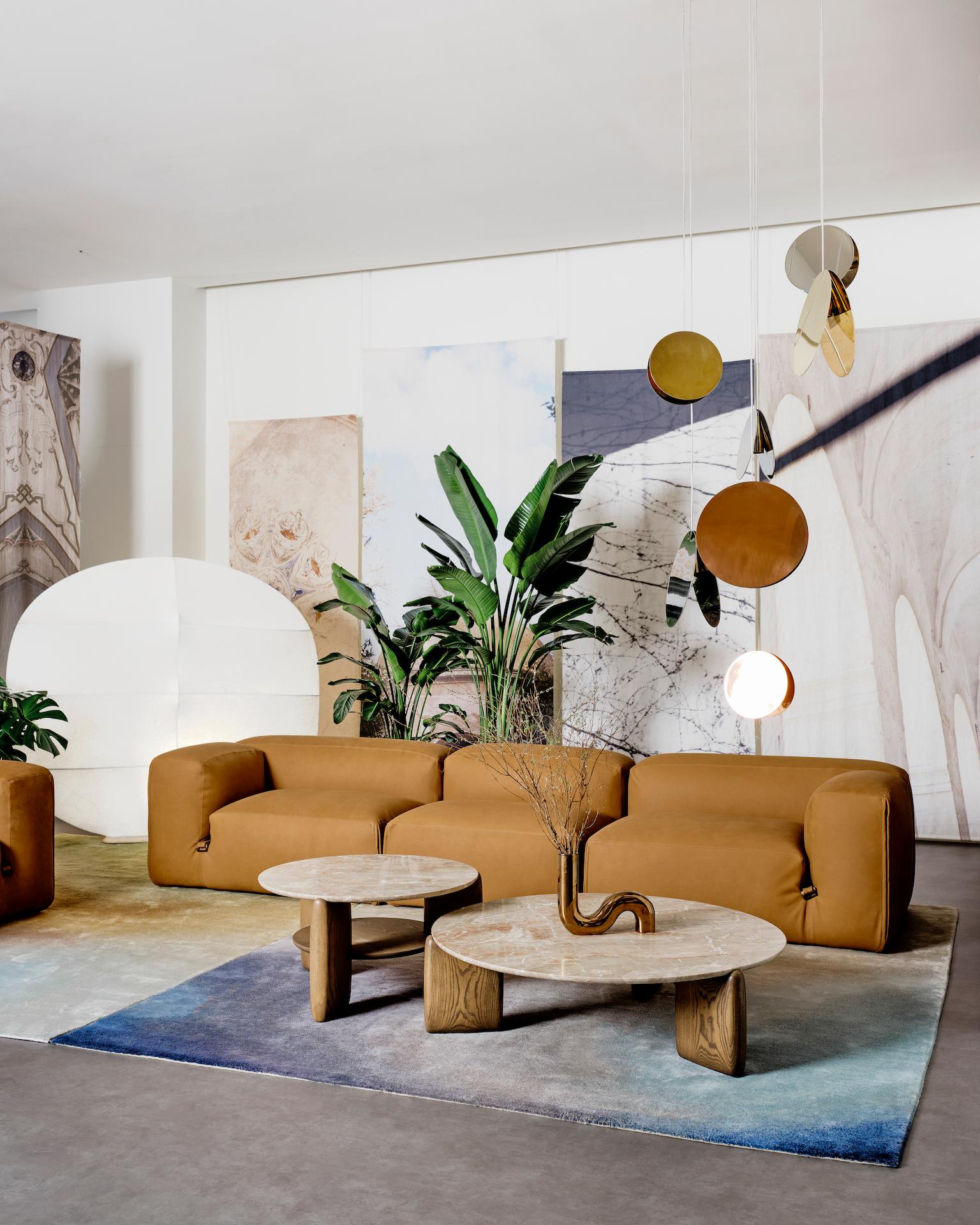 Tacchini Le Mura Leather Sofa Designed by Mario Bellini in STOCK 1