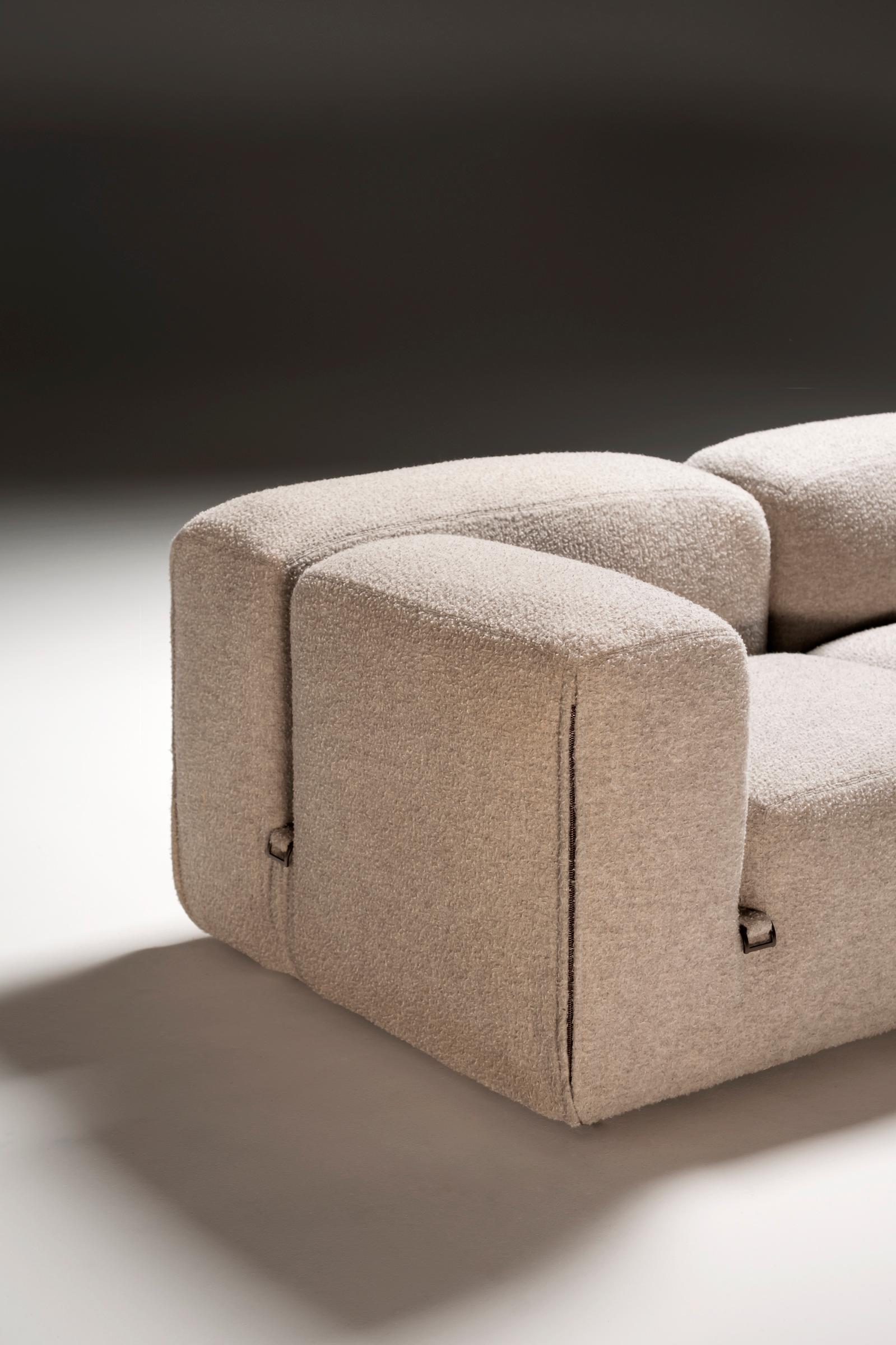 Italian Tacchini Le Mura Wool Modular Sofa designed by Mario Bellini