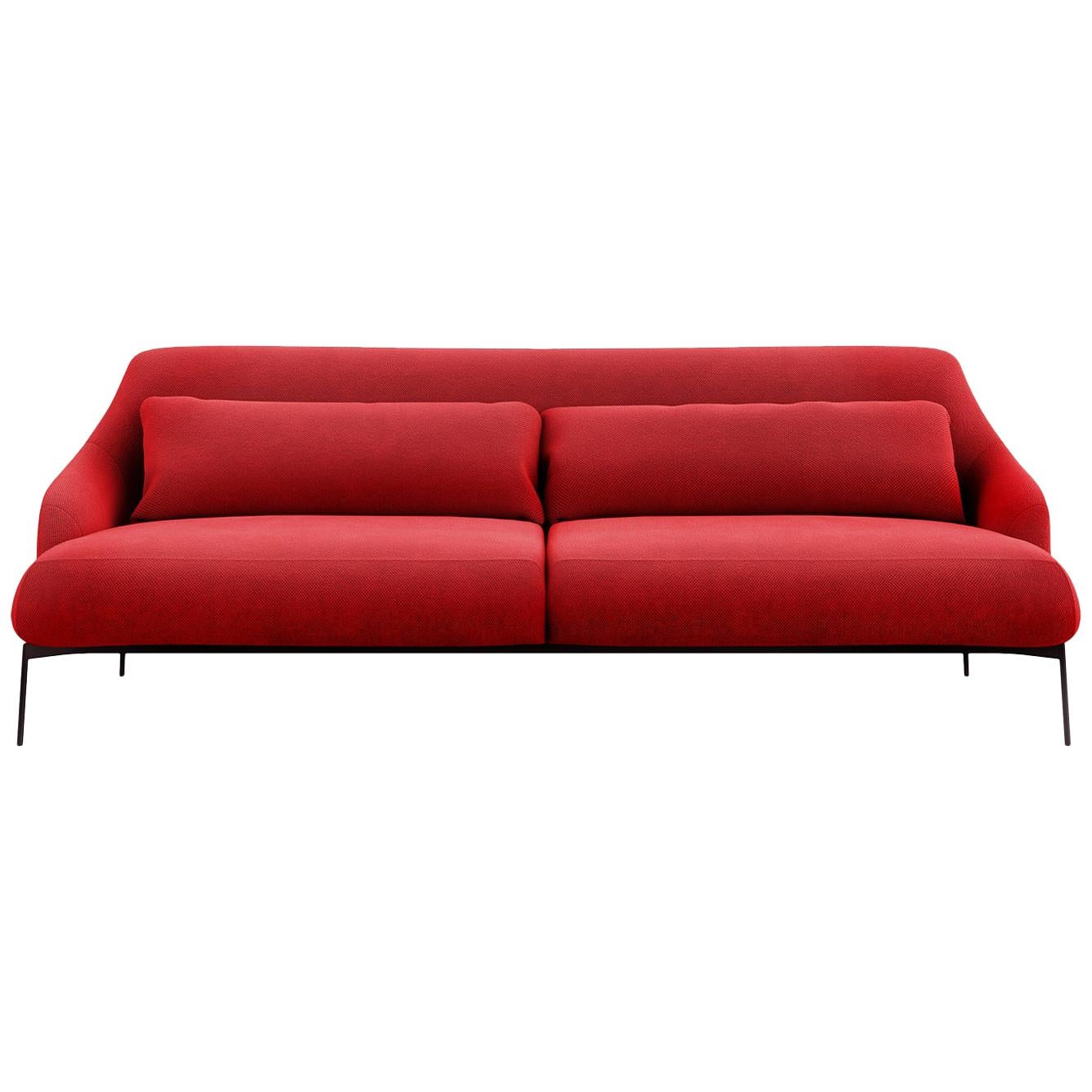 Tacchini Lima Two-Seater Sofa in Red Fabric by Claesson Koivisto Rune