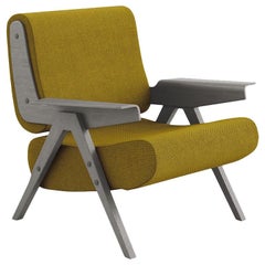 Fauteuil Tacchini Lina en tissu Calantha moutarde de Gianfranco Frattini