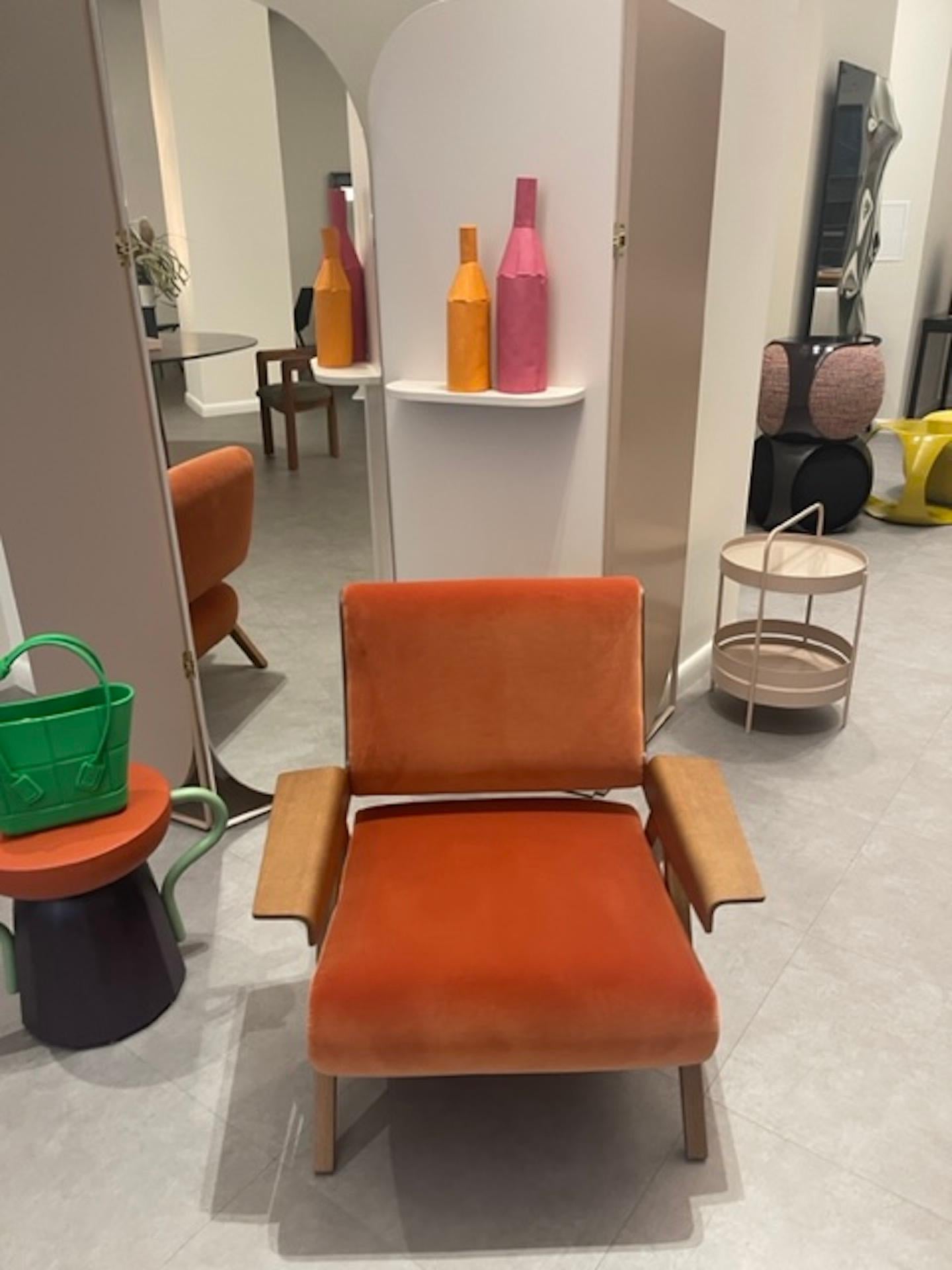 Tacchini Lina Lounge Armchair in Velvet Designed by Gianfranco Frattini in STOCK 7