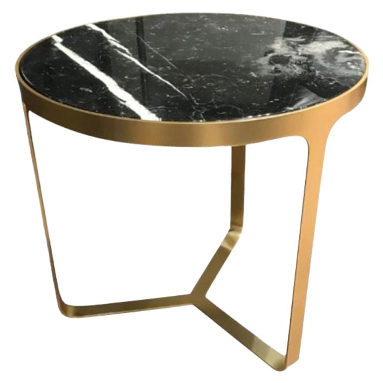 Floor Sample Tacchini Marble Table w/ Gold Frame Designed Gordon Guillaumier