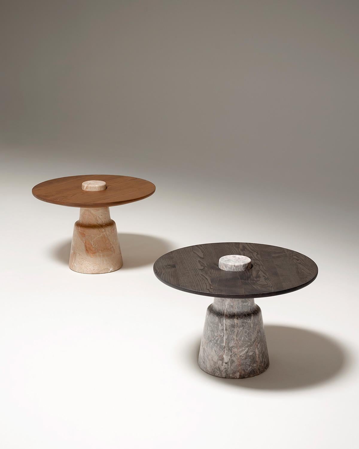 Italian Tacchini Mill Marble & Wood Table Designed by Monica Förster For Sale