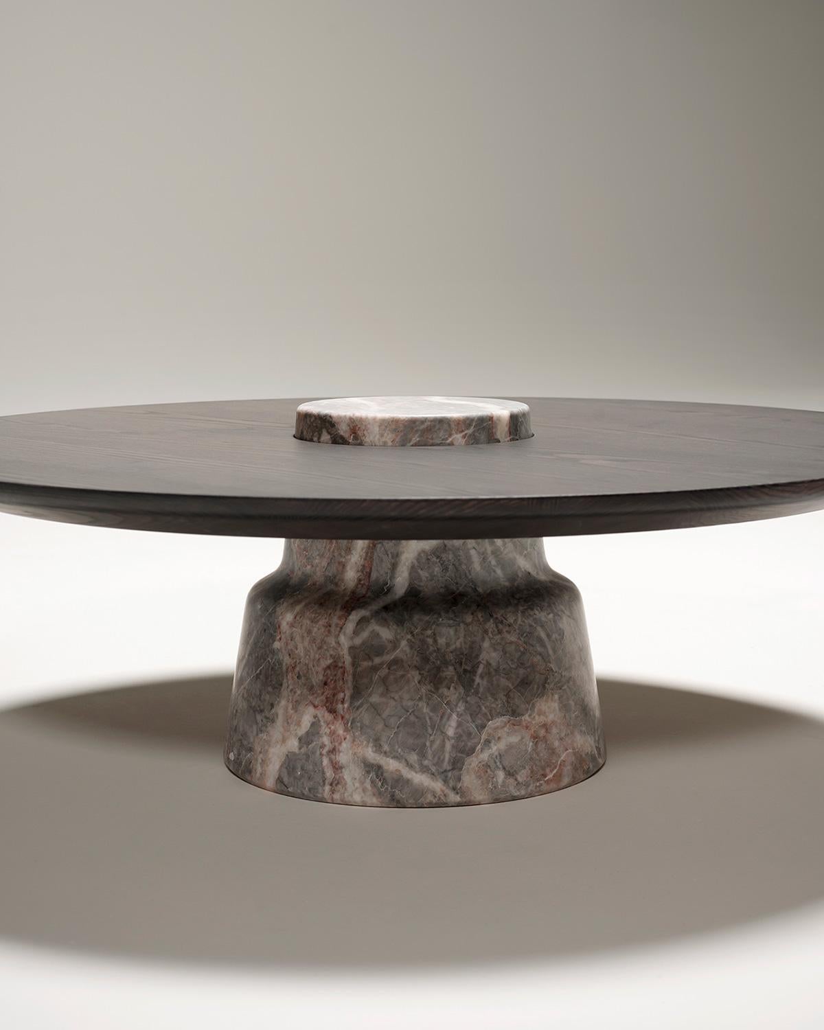 Tacchini Mill Marble & Wood Table Designed by Monica Förster In New Condition For Sale In New York, NY