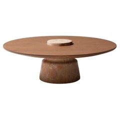 Table Tacchini Mill en marbre et bois conçue par Monica Frster