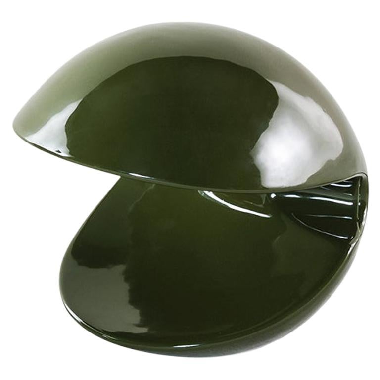 Tacchini Miss Pack Table Lamp in Olive Green Glazed Ceramic by Alvino Bagni