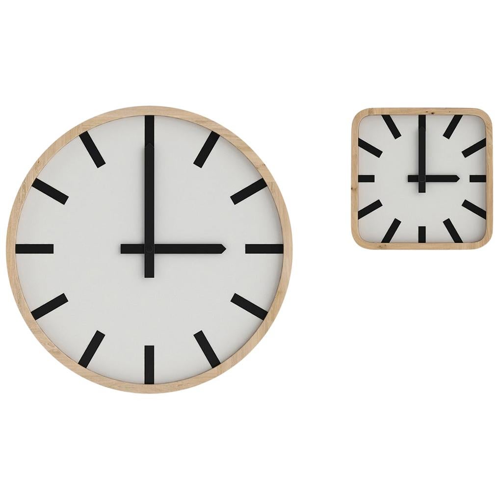 Tacchini Mod Wall Square Clock in Black Frame by Think Work Observe
