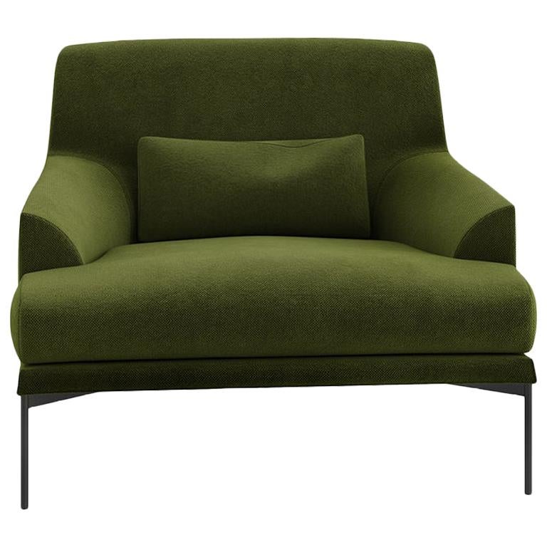 Tacchini Montevideo Armchair in Green with Cushion by Claesson Koivisto Rune