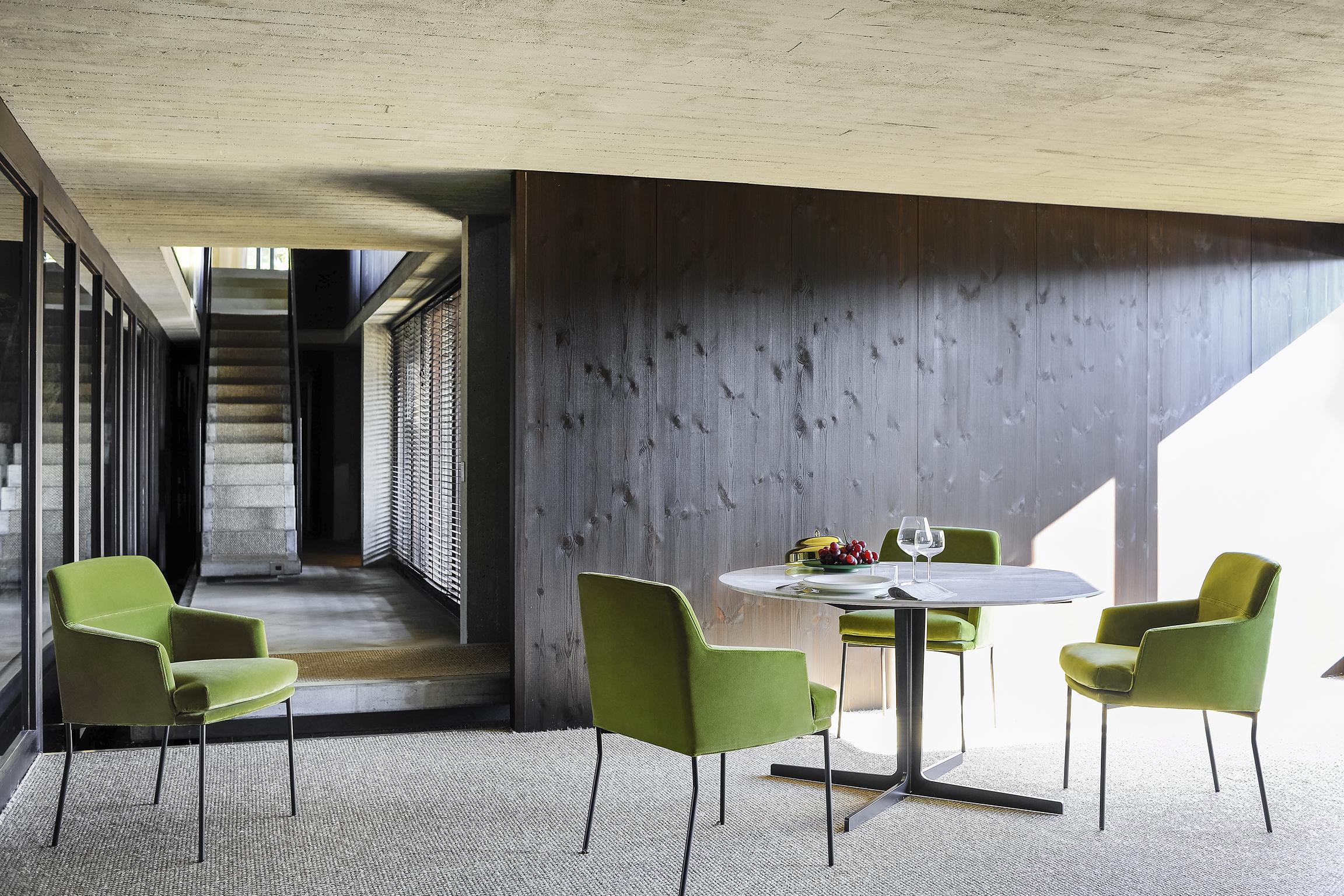 Modern Tacchini Montevideo Chair in Blue Calantha Fabric by Claesson Koivisto Rune