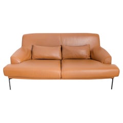 Tacchini Montevideo Sofa Zweisitzer Design Couch Leder braun
