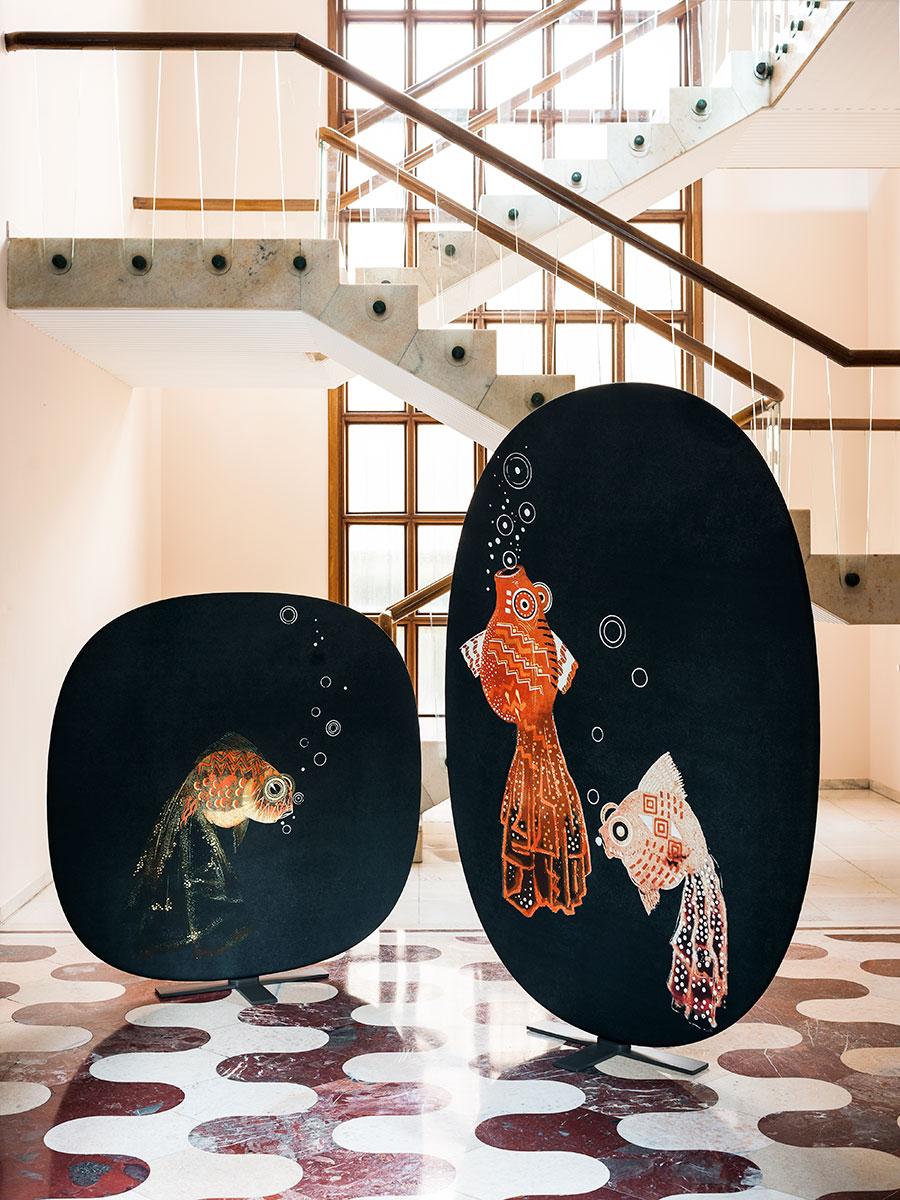 Contemporary Tacchini Nebula Poissons Screen Divider Designed by Jean Dunand