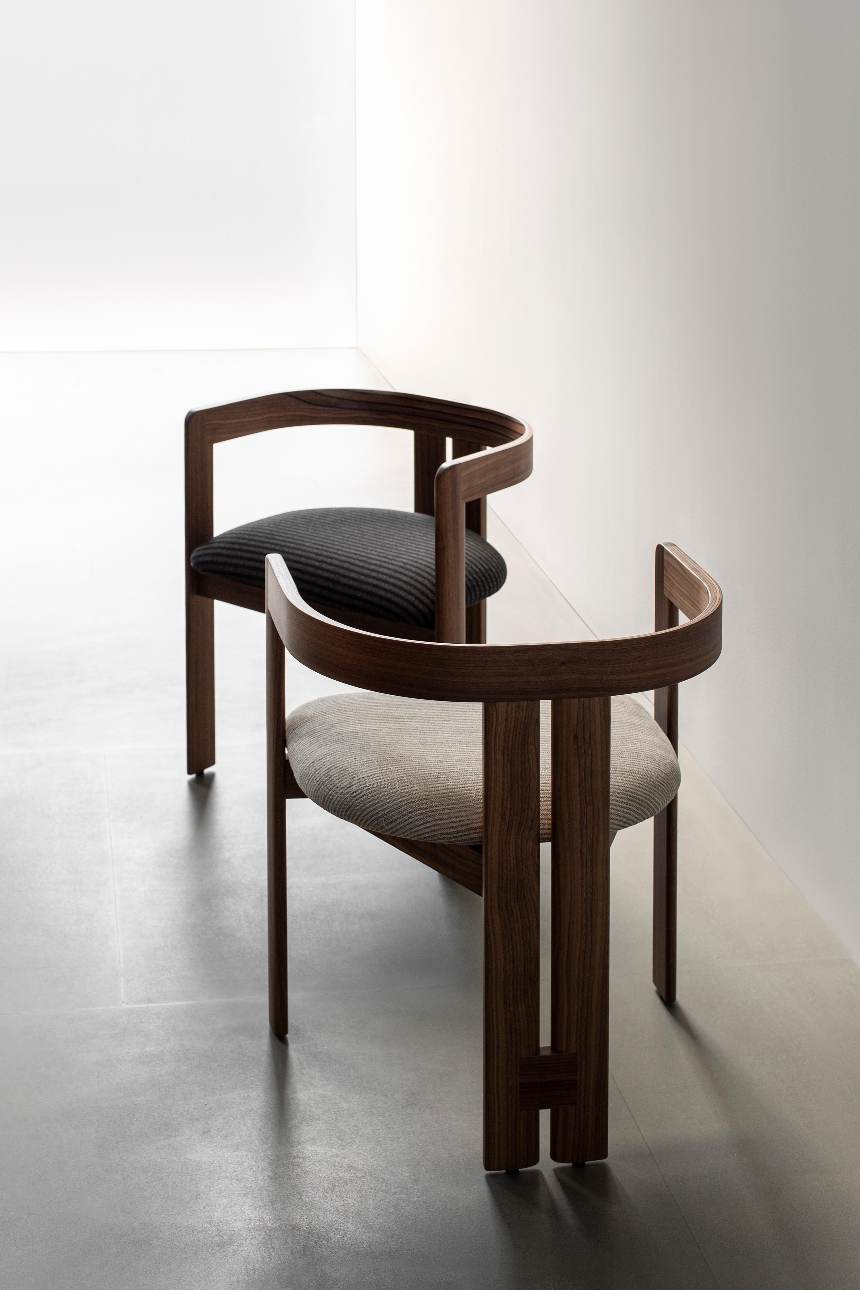 Tacchini Pigreco Armchair in Lippia 07 Upholstery with Canaletto Walnut Frame 1