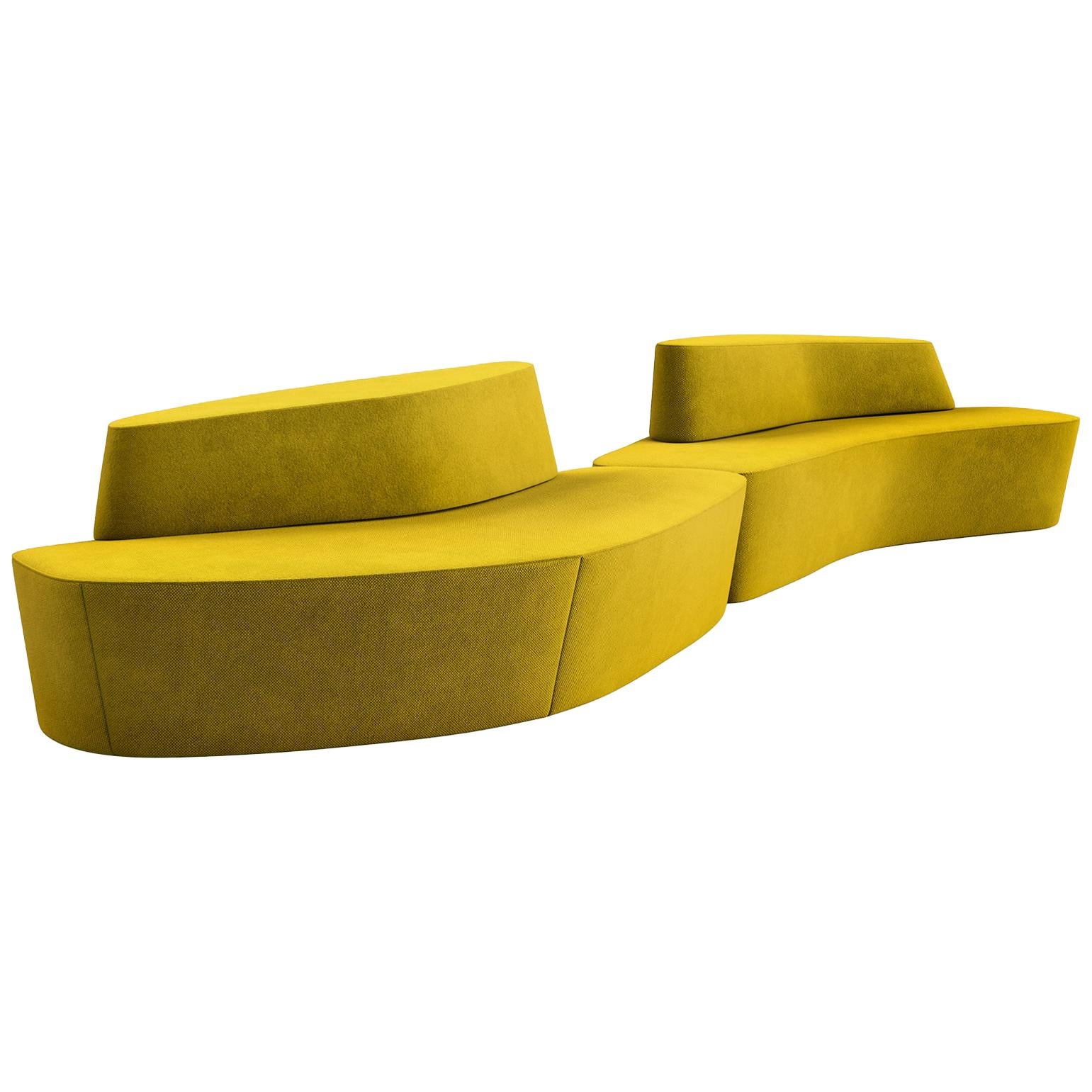 Tacchini Polar Modular Sofa System in Yellow Bryony Fabric by Pearson Lloyd