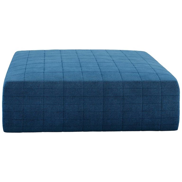 Tacchini Quartier Ottoman In Blue Calantha Fabric By Claesson Koivisto 