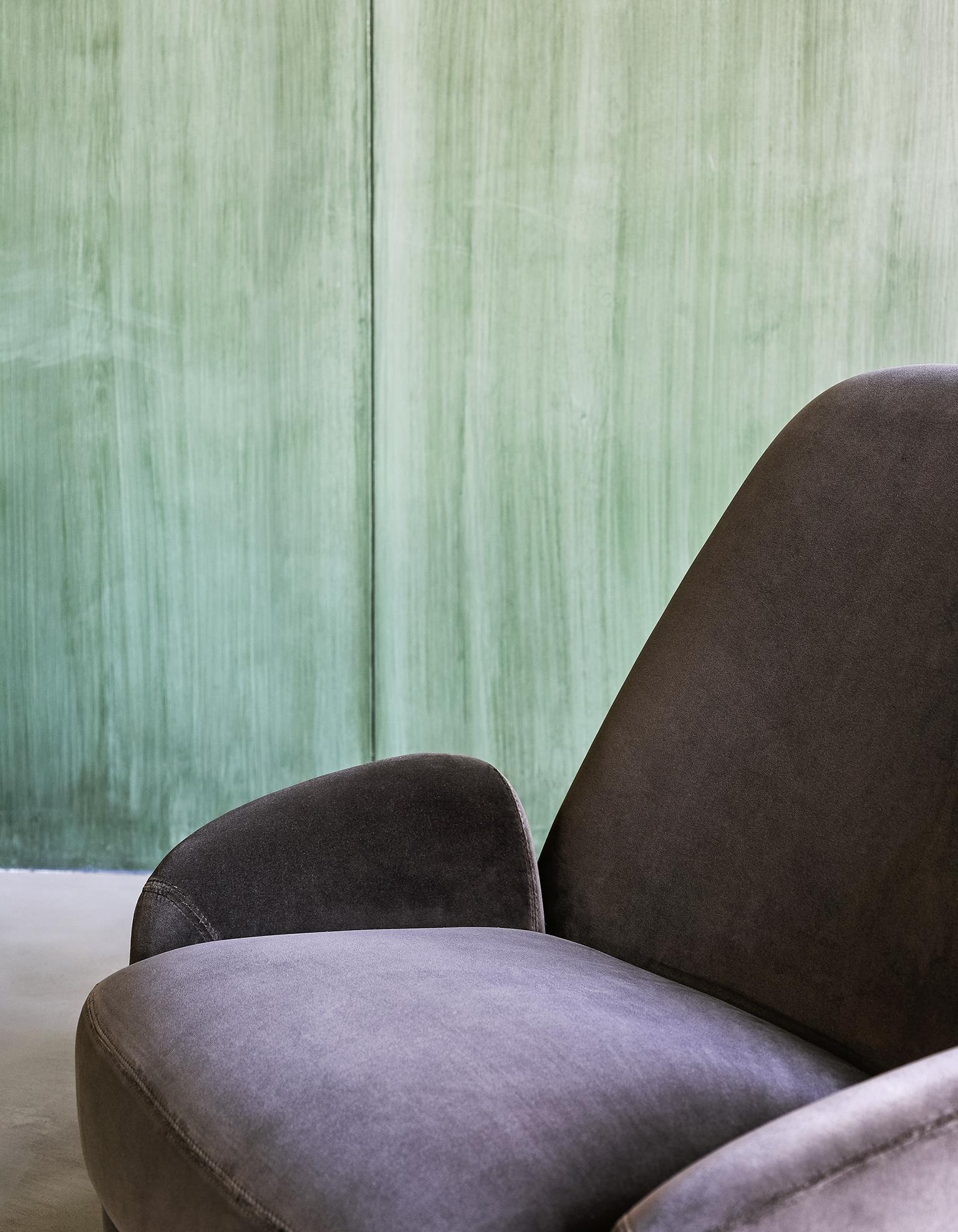 Modern Tacchini Santiago Armchair in Green Fabric by Claesson Koivisto Rune