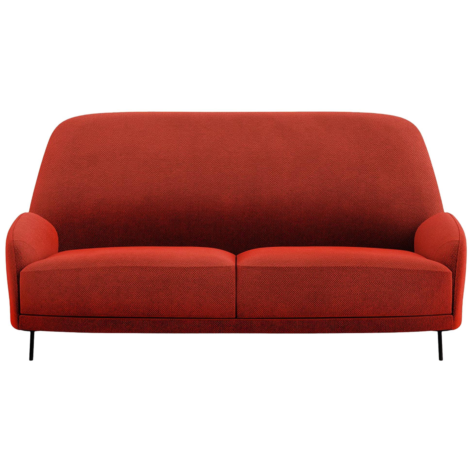 Herman Miller "Wireframe" TwoSeat Sofa in Red "MCL" Leather by Hecht