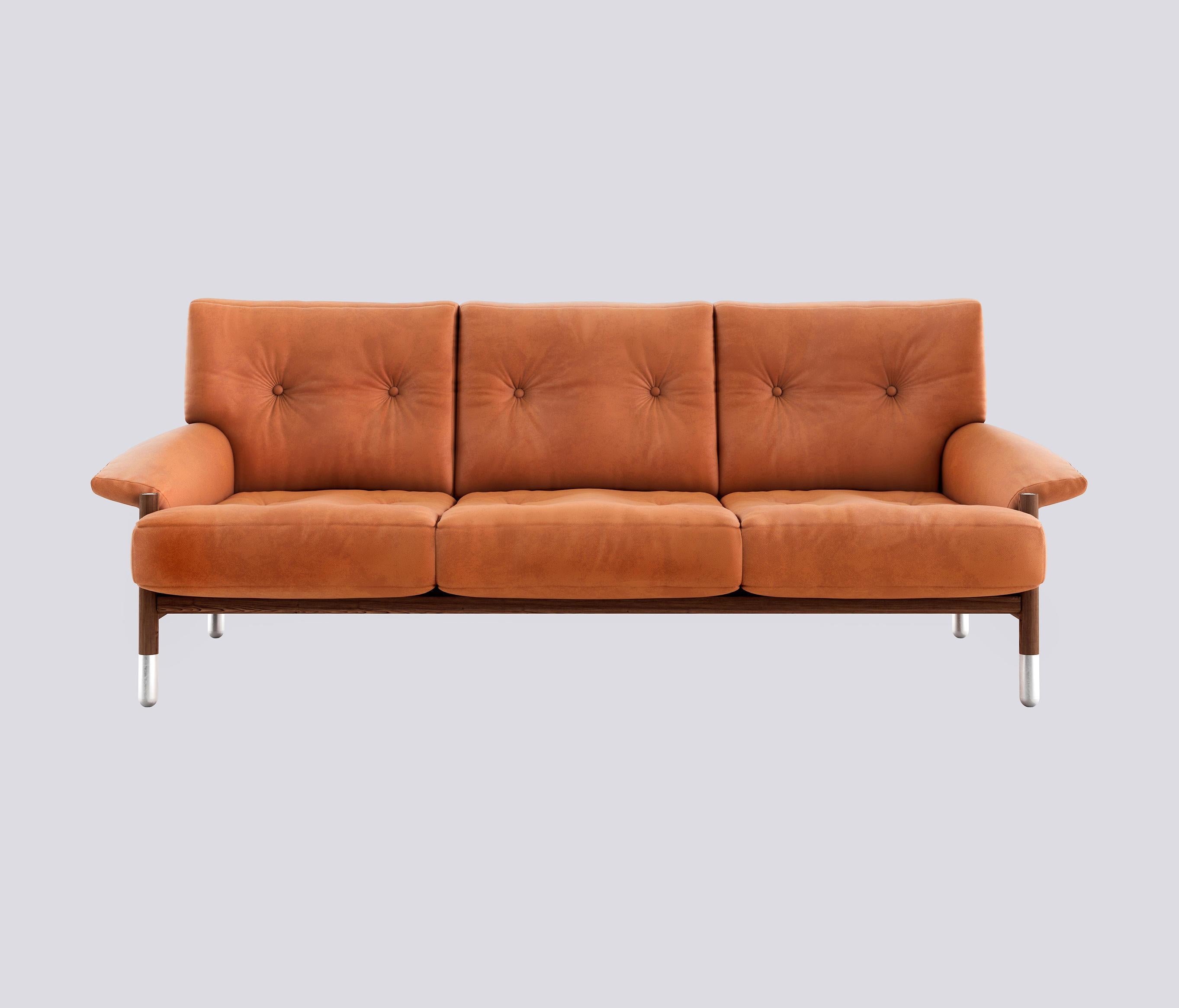 Anpassbares Tacchini-Sella-Sofa, entworfen von Carlo de Carli (Leder) im Angebot