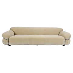Tacchini Sesann Sofa by Gianfranco Frattini with Black Chrome Frame in STOCK