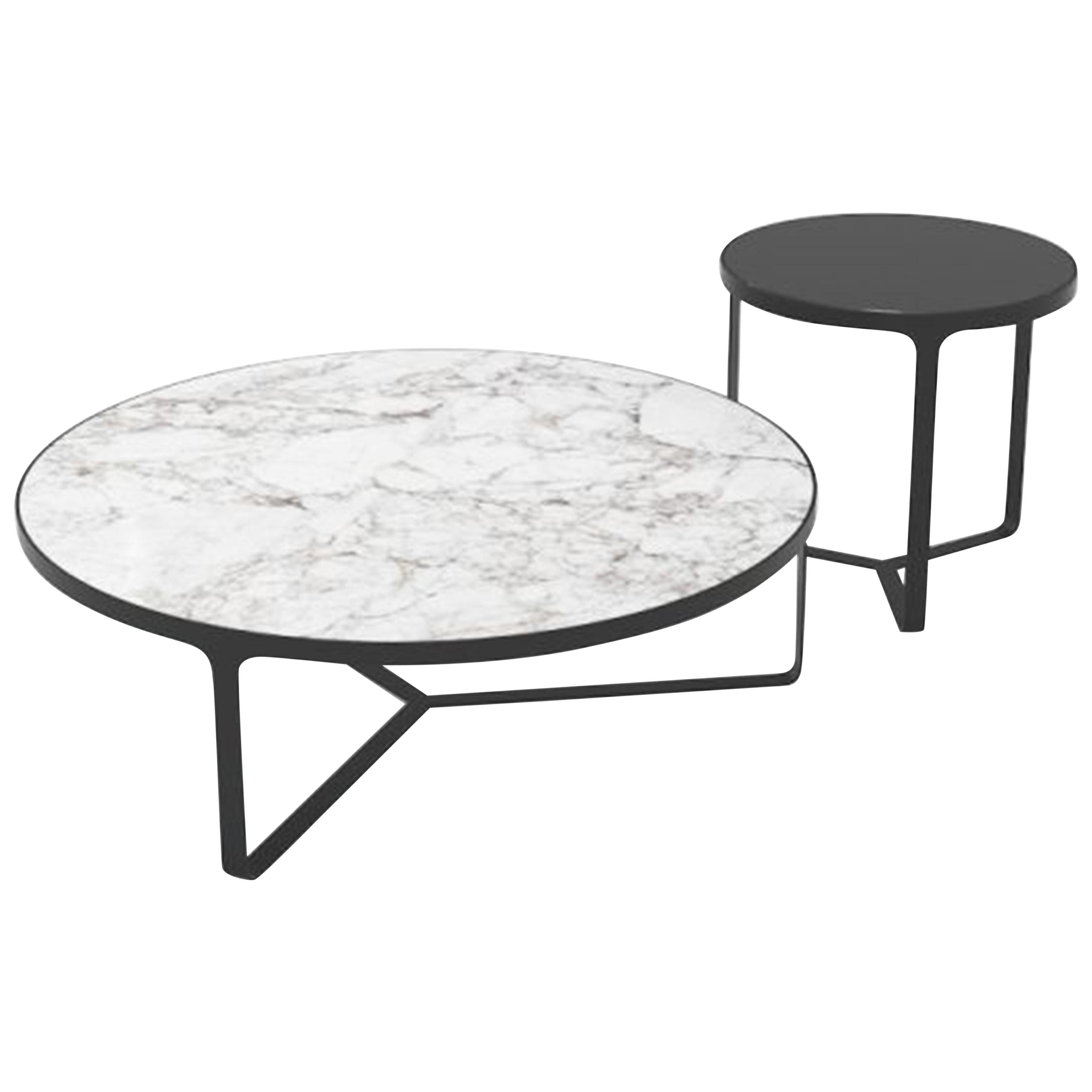 New Tacchini Set of Cage Tables in Marble Designed Gordon Guillaumier