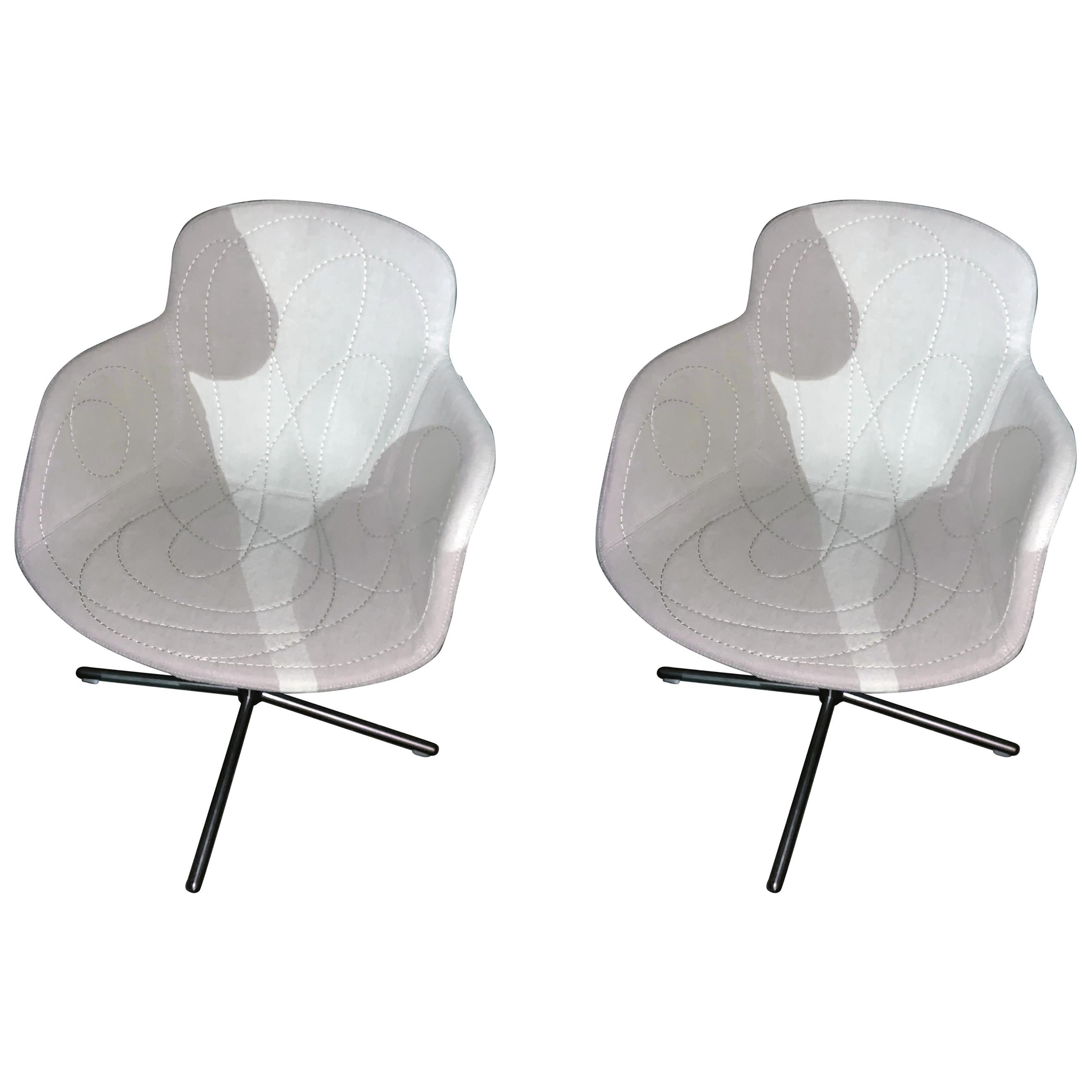 Tacchini Set of Two Doodle Armchairs on x-base designed by Claesson Koivisto Ru