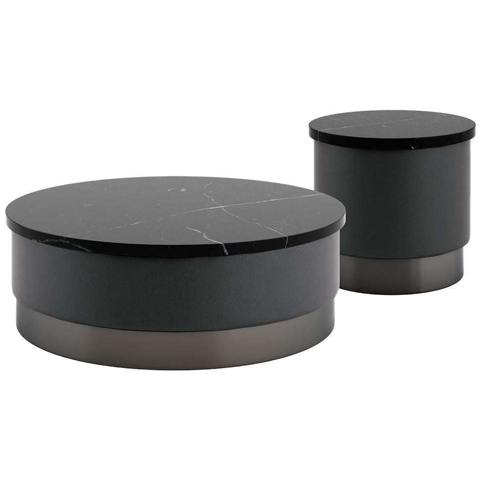 Tacchini Small Pastilles Low Table in Black Marquinia Marble Top by Studiopepe