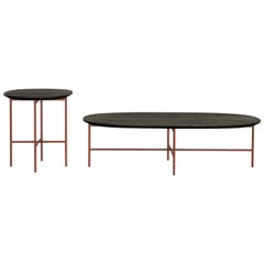 Tacchini Soap Table 54cm in Wood Top with Rust Metal Base by Gordon Guillaumier