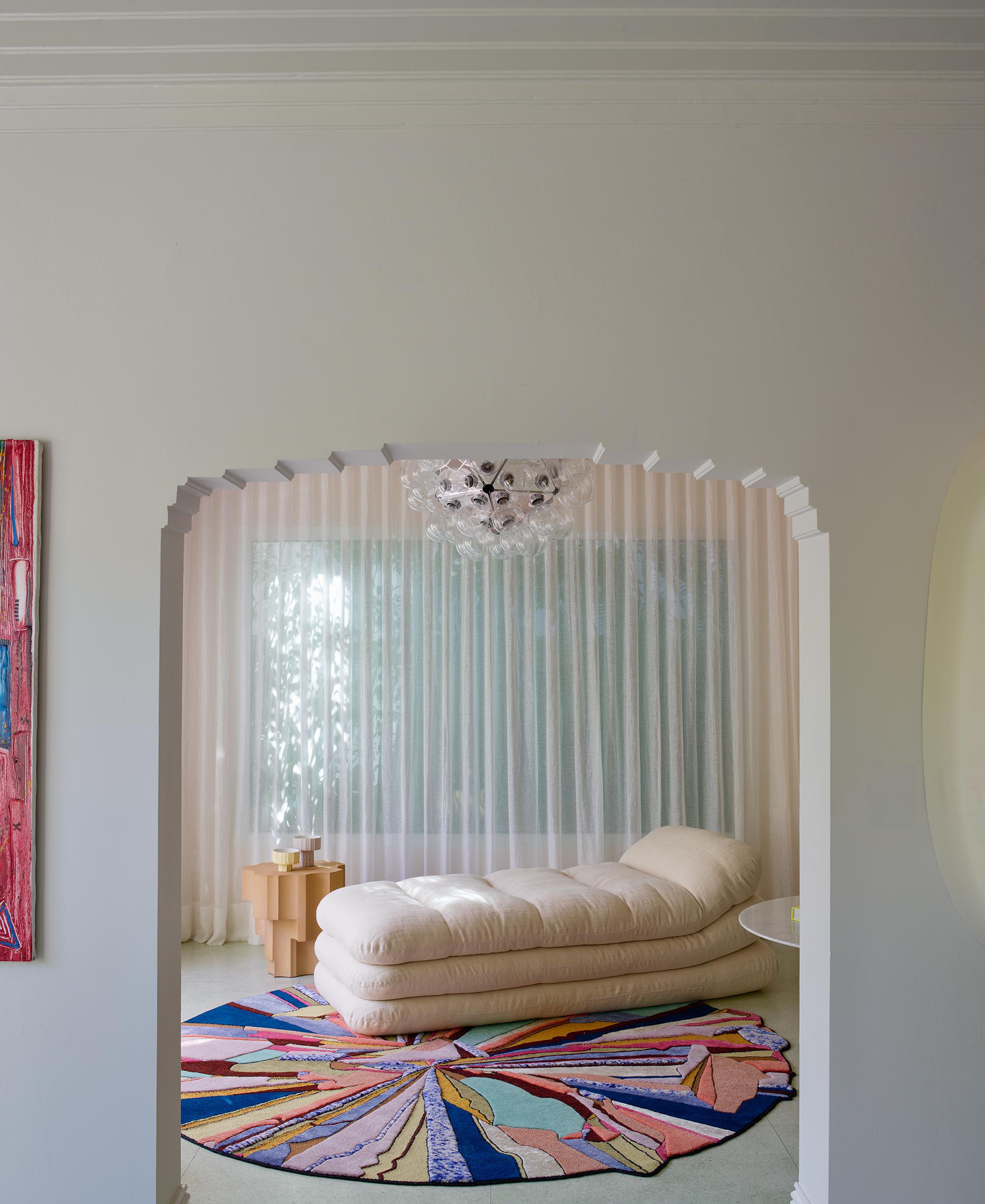Solar Daybed
Upholstered in:
TASSOS 01
CAT T/U

Calm and sophisticated manifesto of contemporary style, Solar sits at the heart of Toogood’s Cosmic collection. An upholstered sofa that at first glance appears as a stack of cushions. With its
