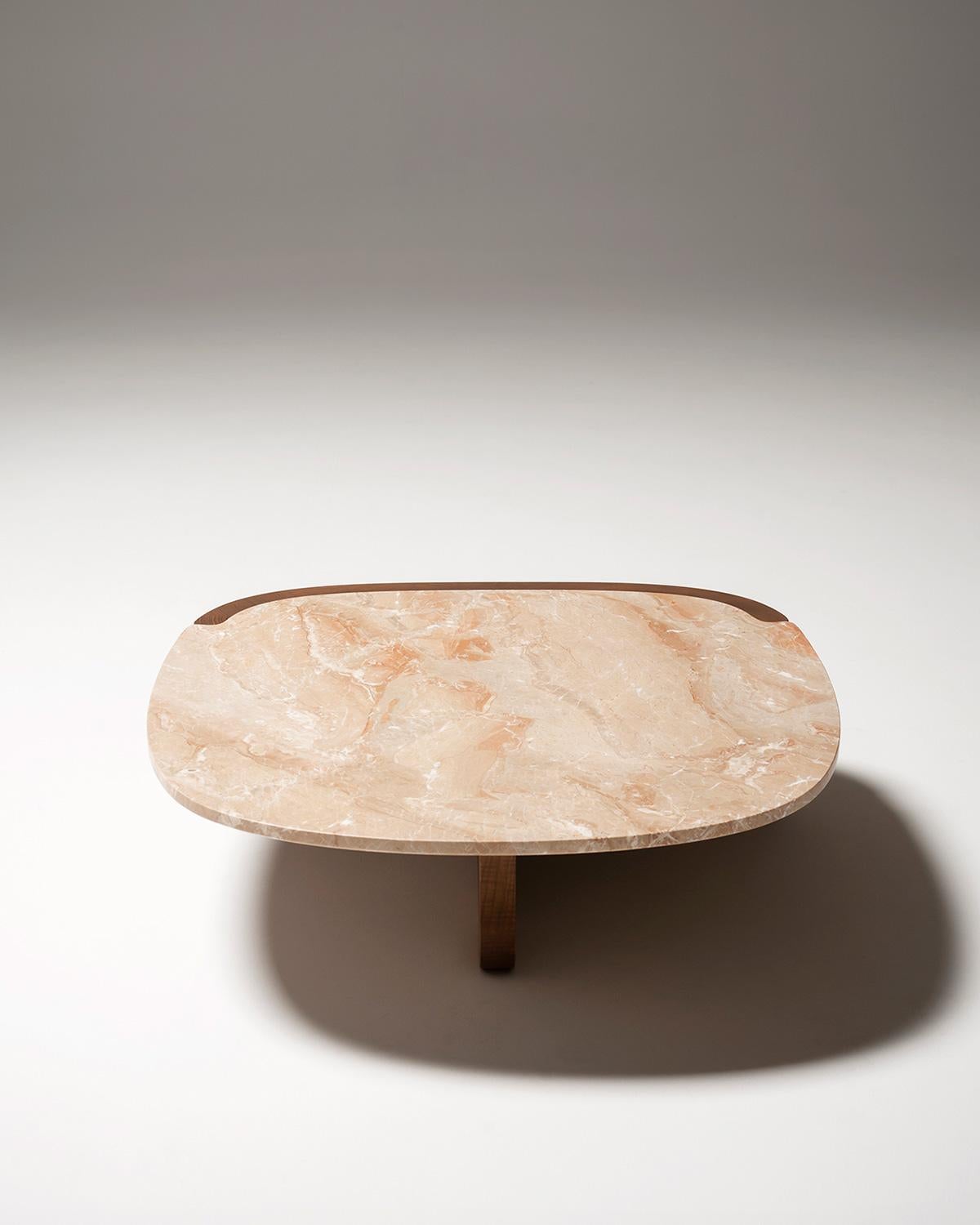 Contemporary Tacchini Trampolino Marble & Wood Table Designed by Monica Förster For Sale