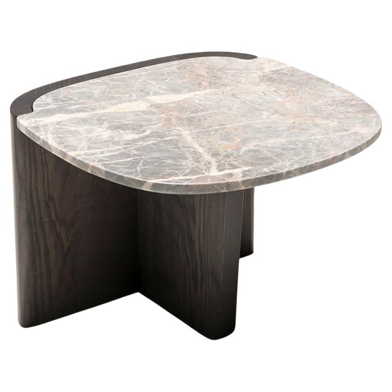 Tacchini Trampolino-Tisch aus Marmor und Holz, entworfen von Monica Frster im Angebot