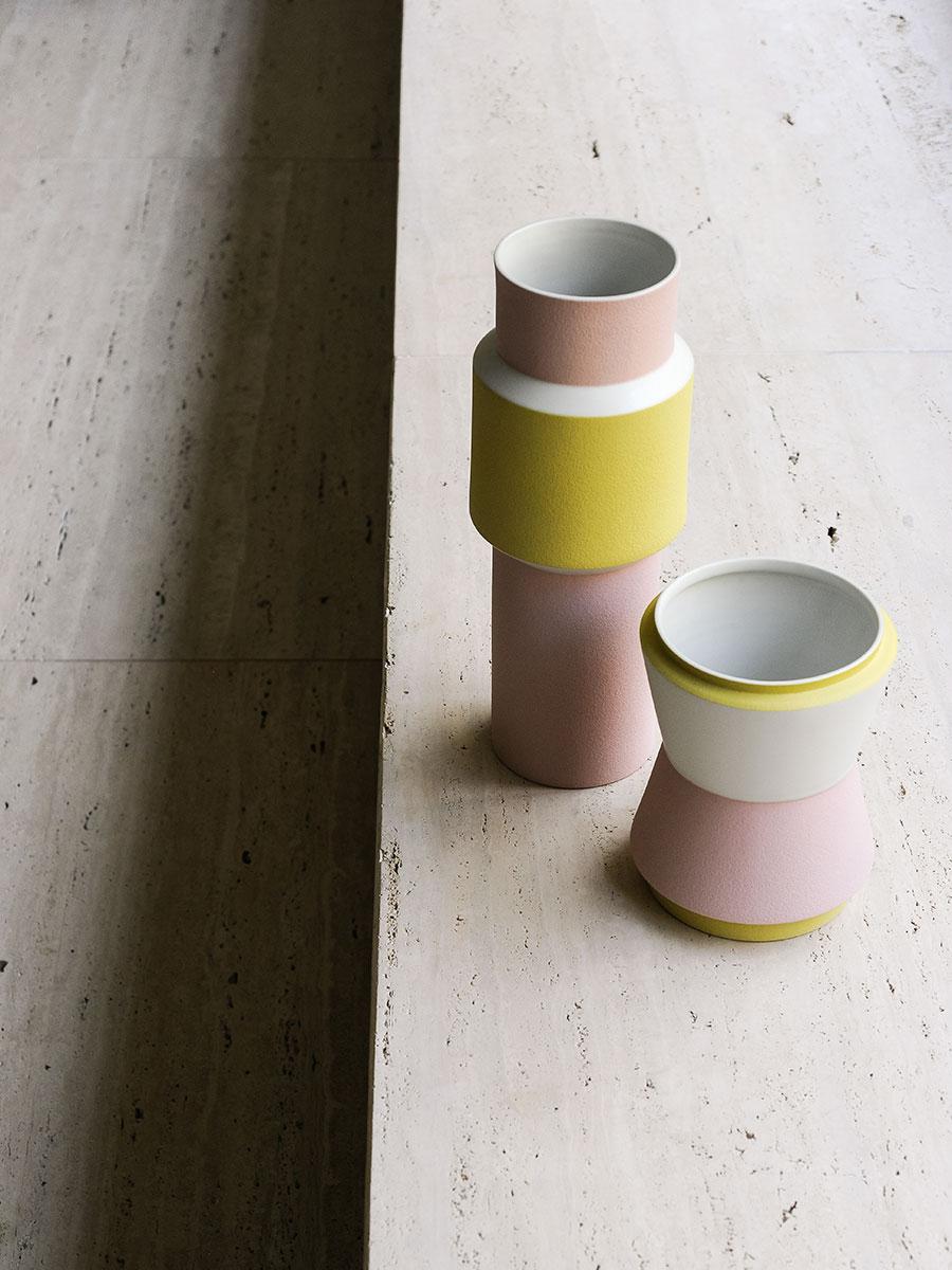 Italian Tacchini Vasum Porcelain Pot Designed by Maria Gabriella Zecca