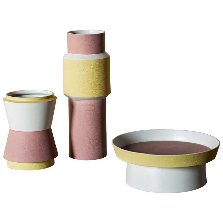 Contemporary Tacchini Vasum Porcelain Pot Designed by Maria Gabriella Zecca