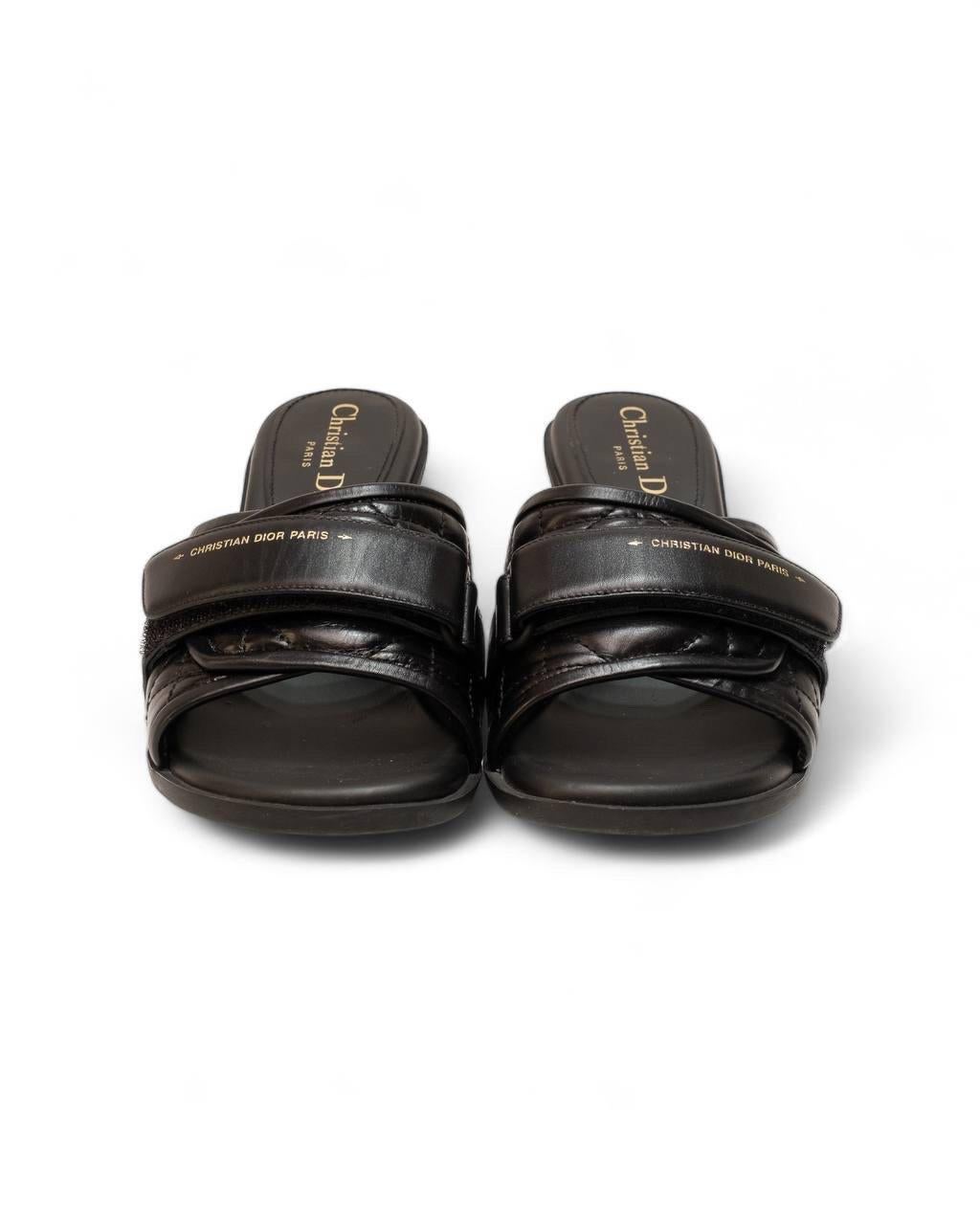 Black Tacco Dior Mule (R)Evolution Cannage Nero For Sale
