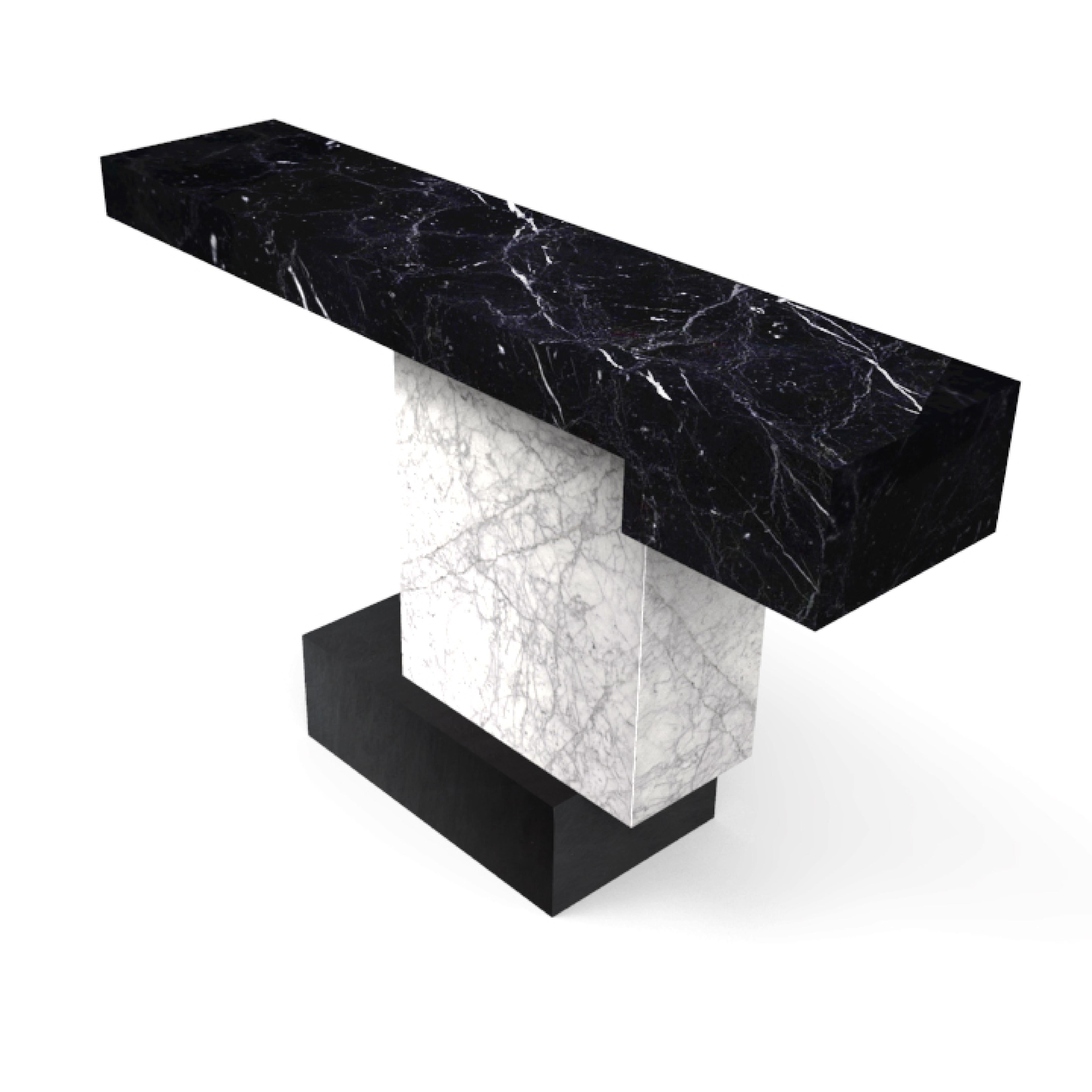 Hand-Crafted Tacerii Marble Console Table Contemporary Design Joaquín Moll Made In Spain For Sale