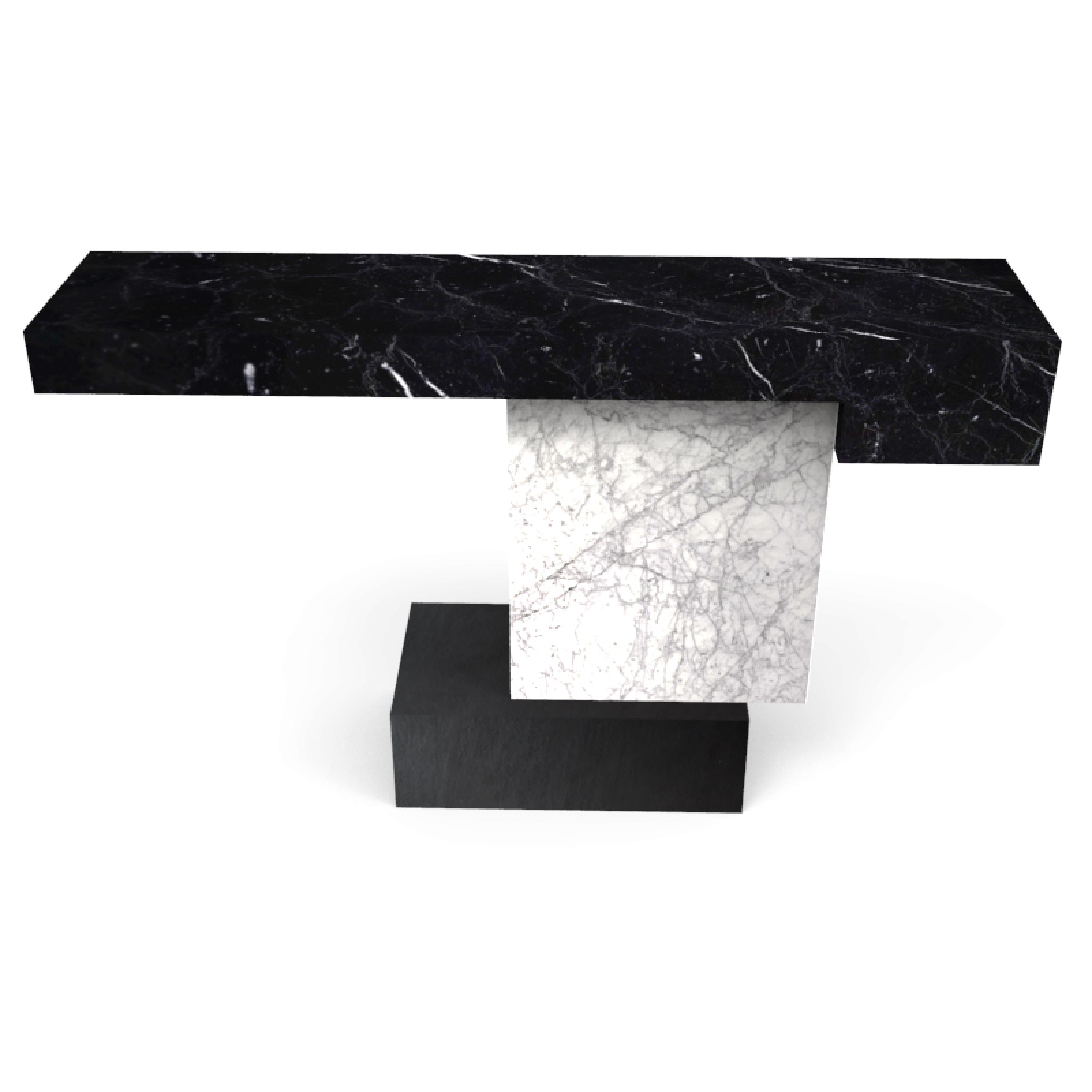 Limestone Tacerii Marble Console Table Contemporary Design Joaquín Moll Made In Spain For Sale