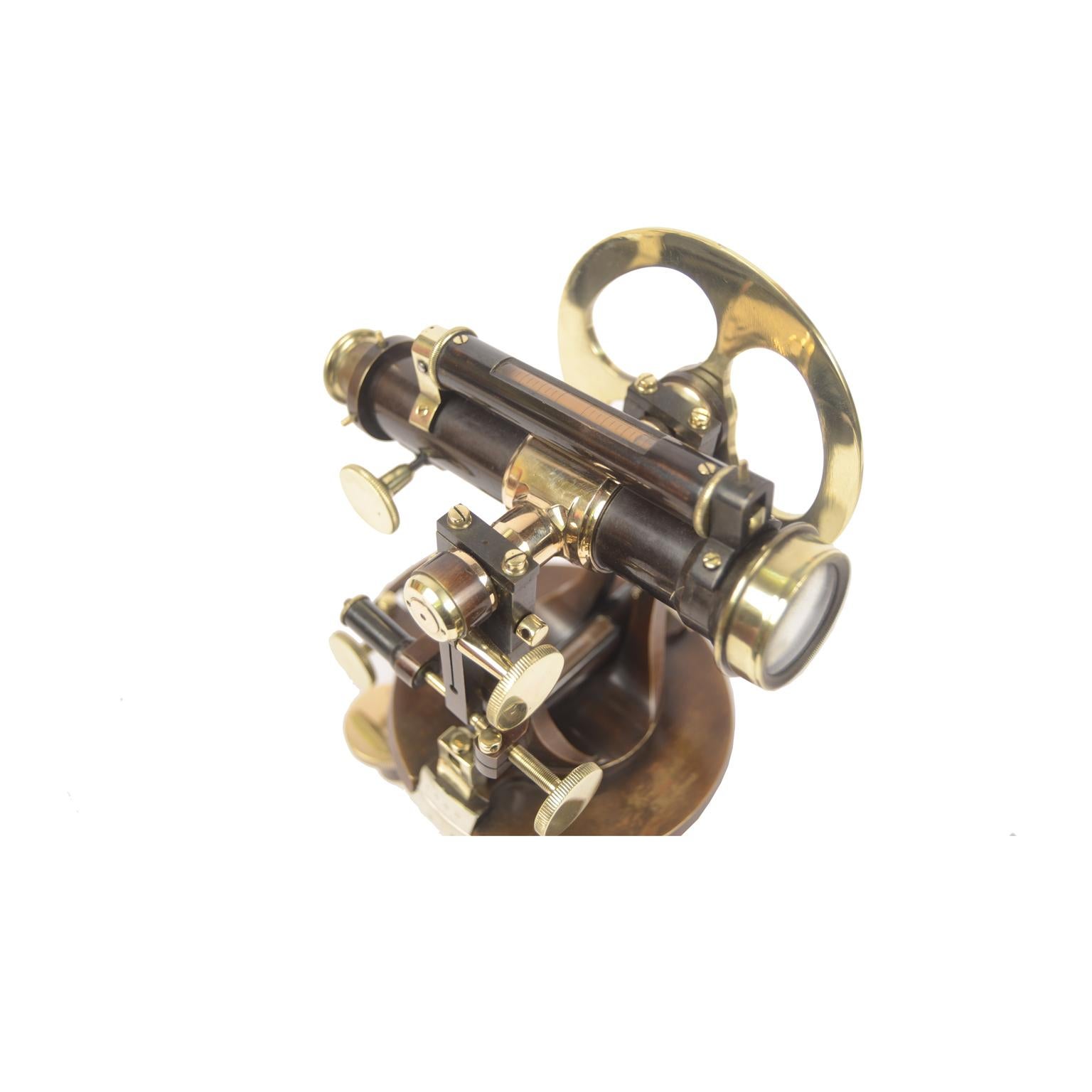 1860 Antique Surveyor's Brass Burnished Transit Tacheometer by C. Merli Milano 6