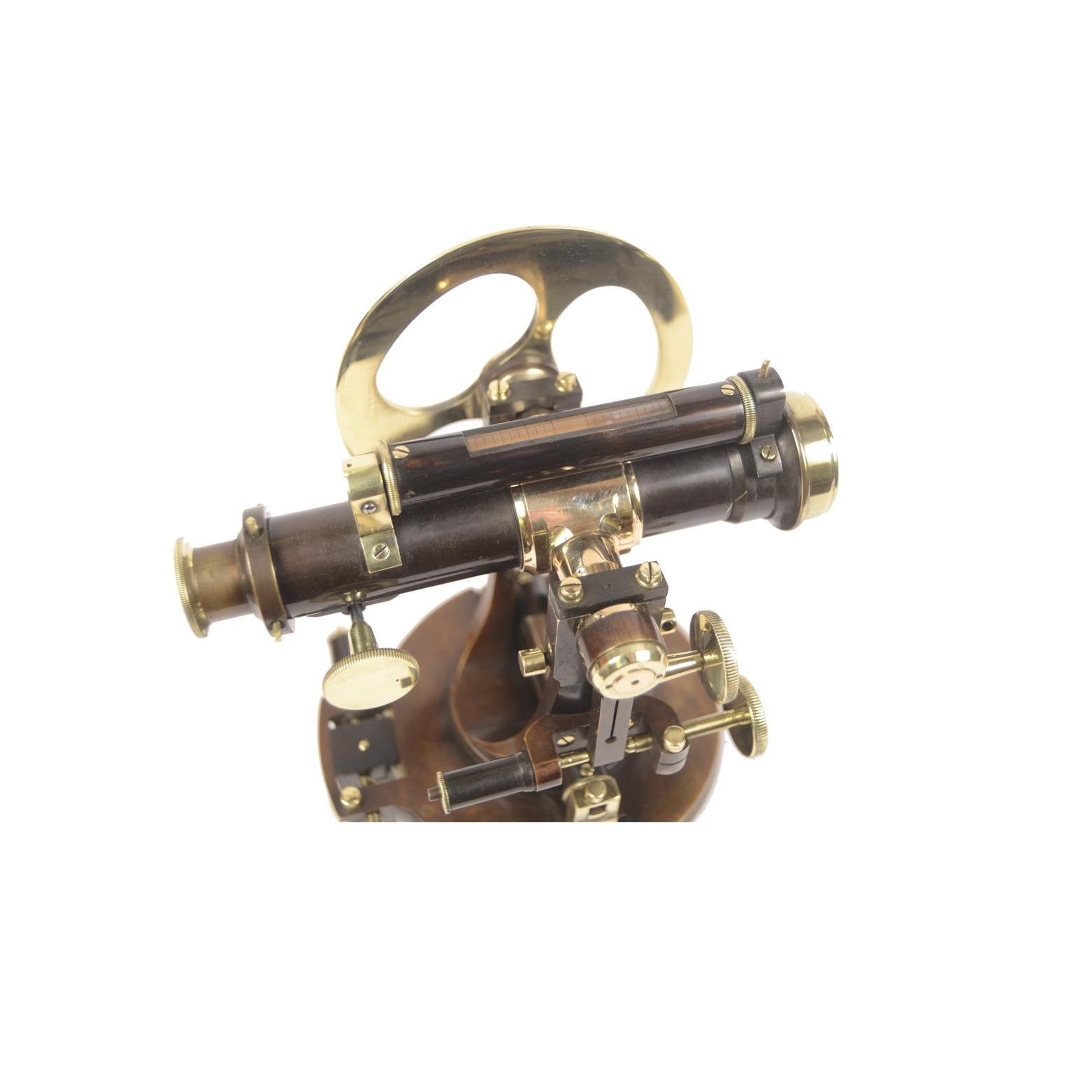 1860 Antique Surveyor's Brass Burnished Transit Tacheometer by C. Merli Milano 7