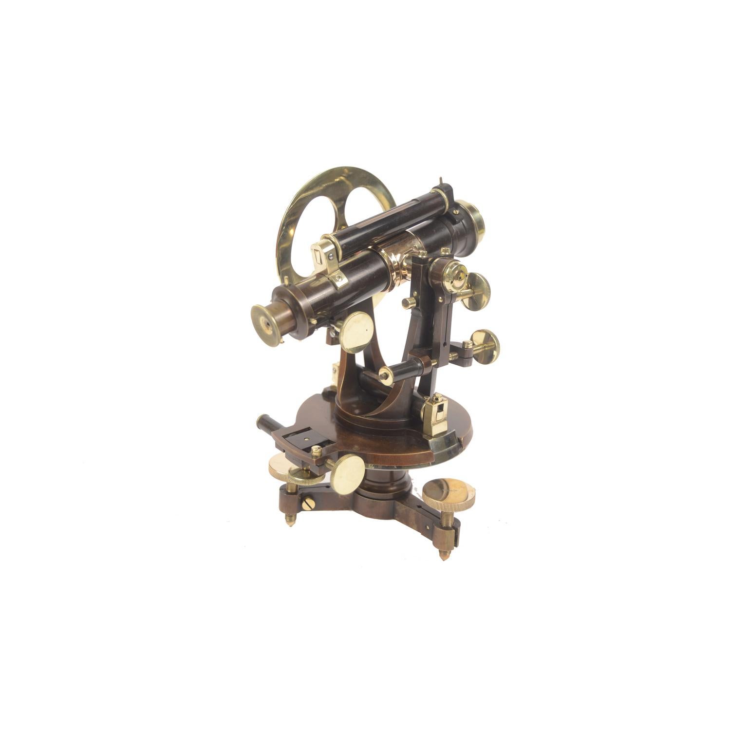 Italian 1860 Antique Surveyor's Brass Burnished Transit Tacheometer by C. Merli Milano