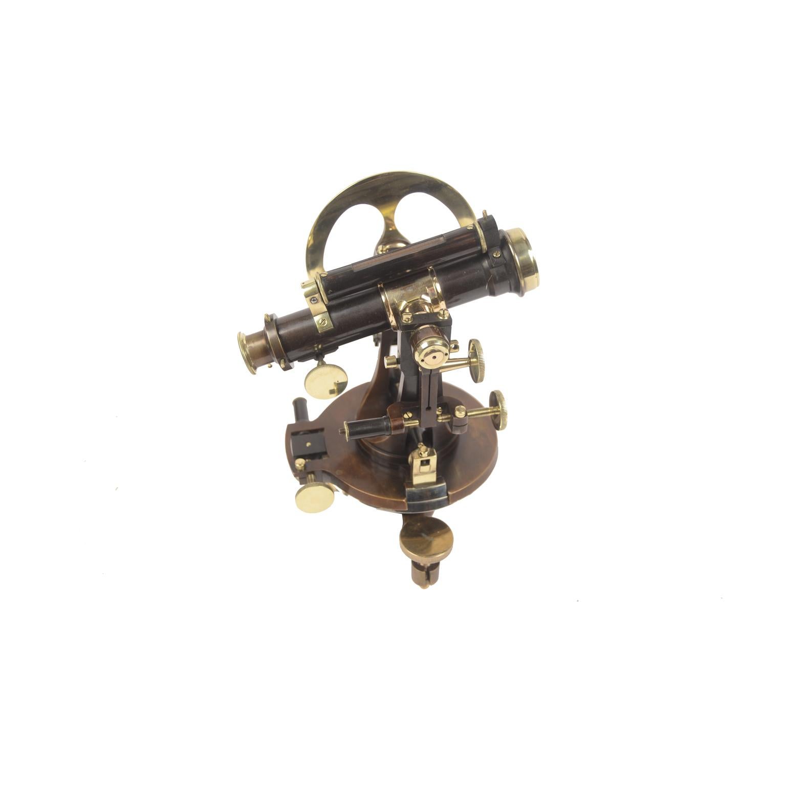 Mid-19th Century 1860 Antique Surveyor's Brass Burnished Transit Tacheometer by C. Merli Milano