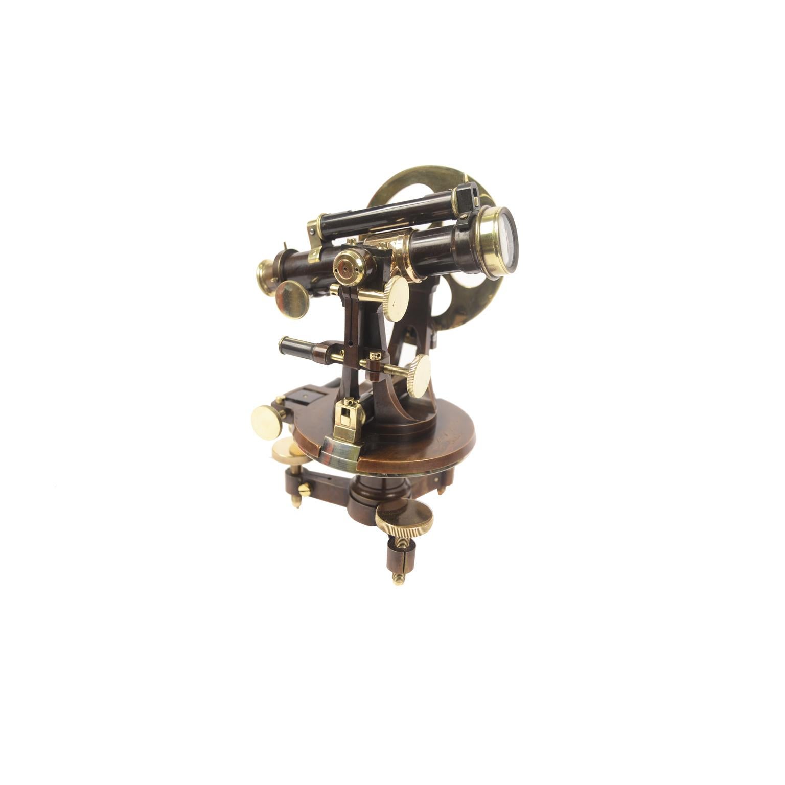1860 Antique Surveyor's Brass Burnished Transit Tacheometer by C. Merli Milano 3