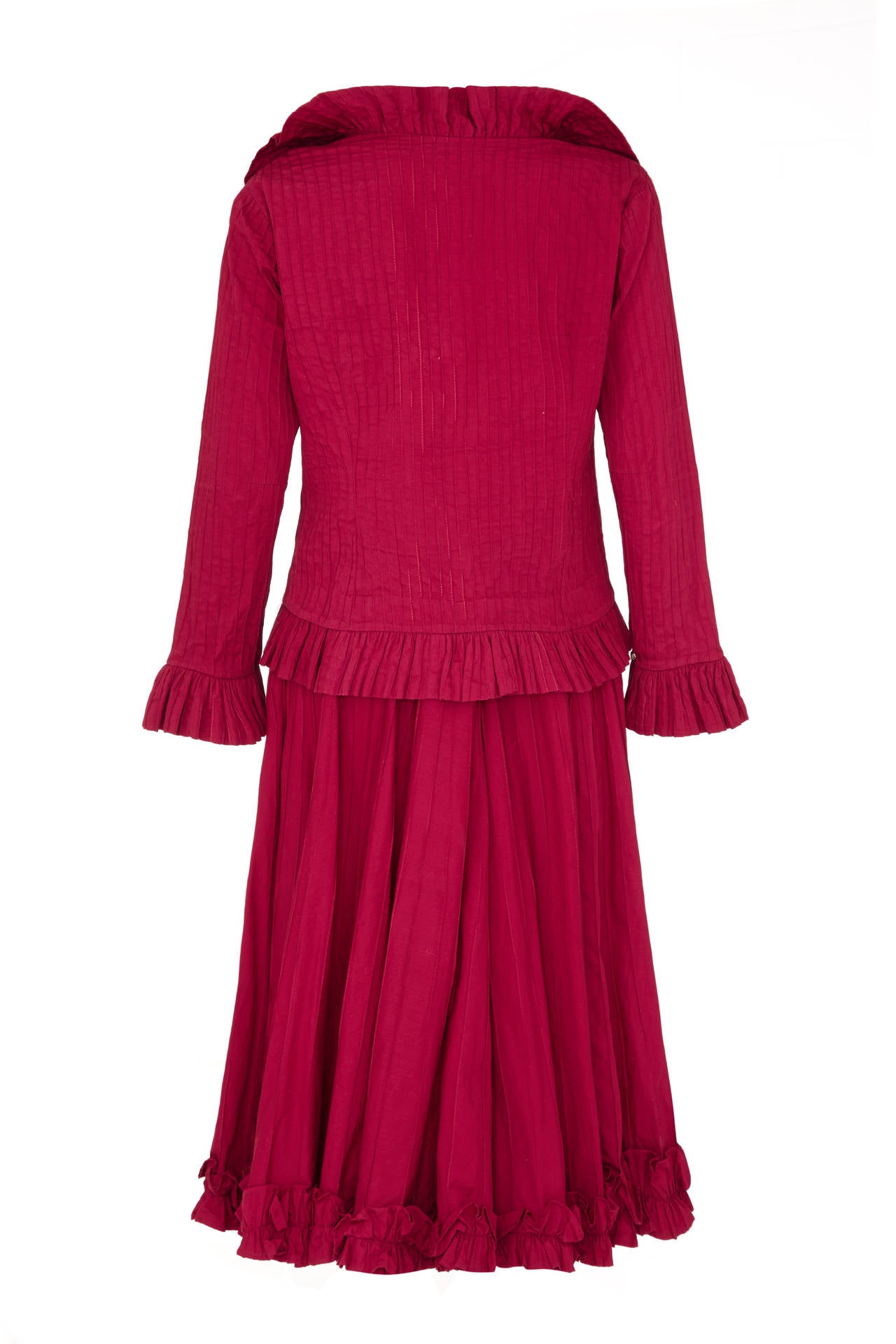 Tachi Castillo 1970s Deep Crimson Mexicana Blouse and Skirt Retailed at  Mexicana For Sale at 1stDibs