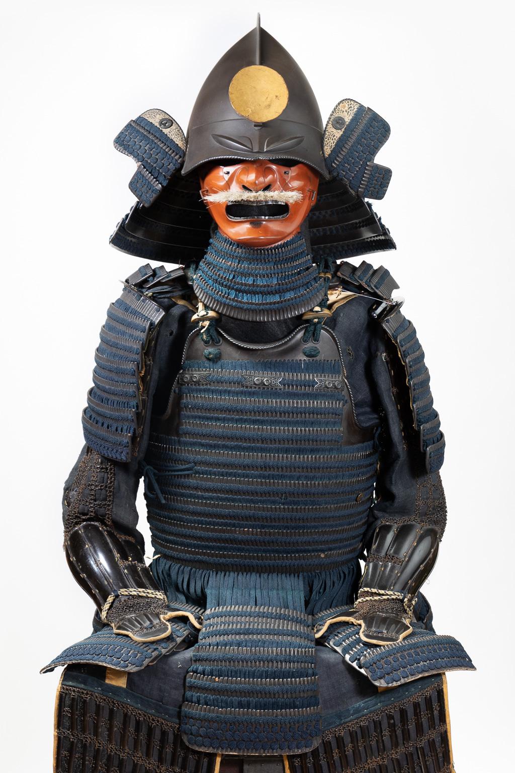 Silk Tachi-dō Tosei Gusoku Samurai Armor with Momonari Type Helmet