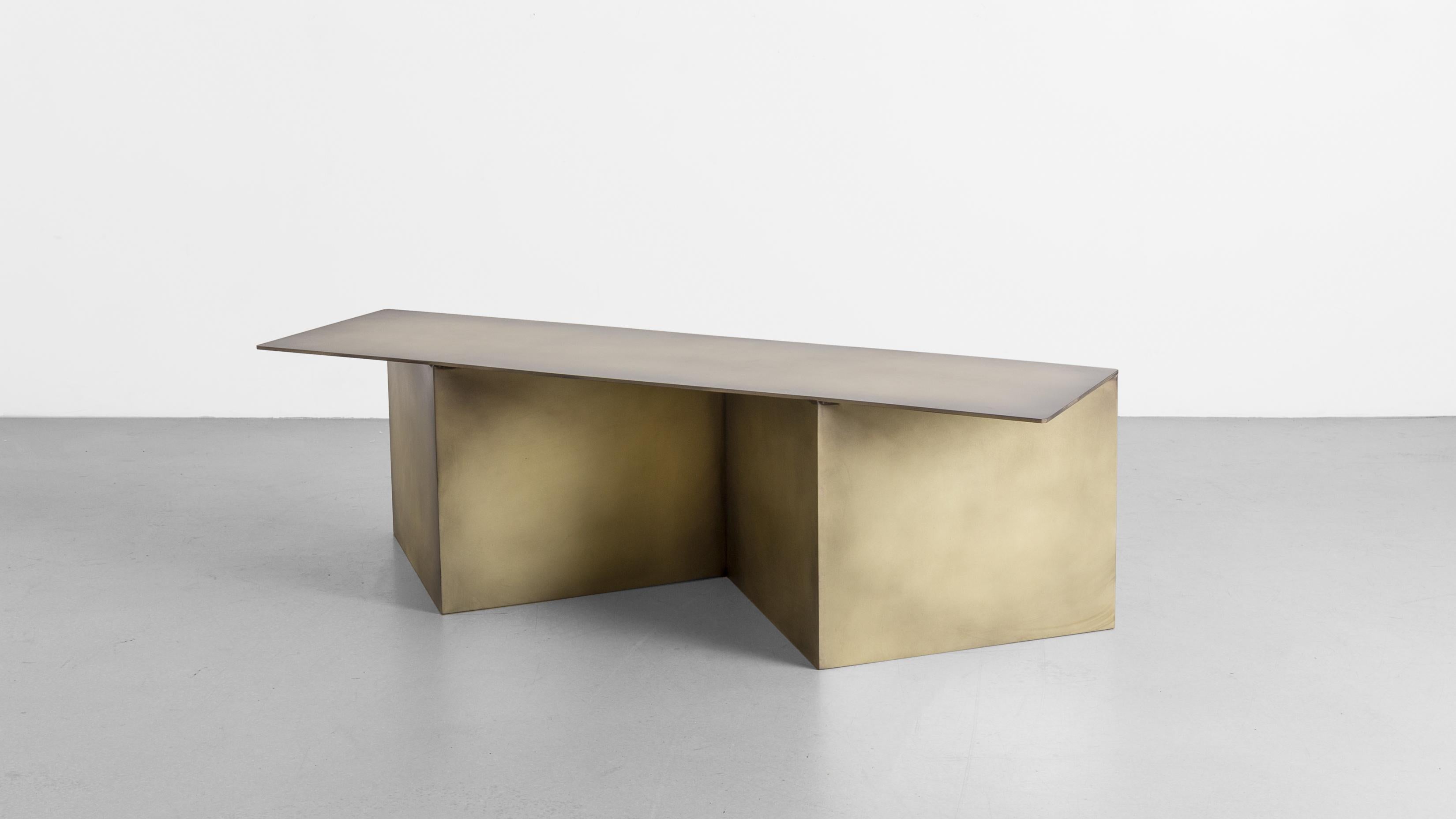 Burnished Tack Bench in Brass, Bright Brass For Sale