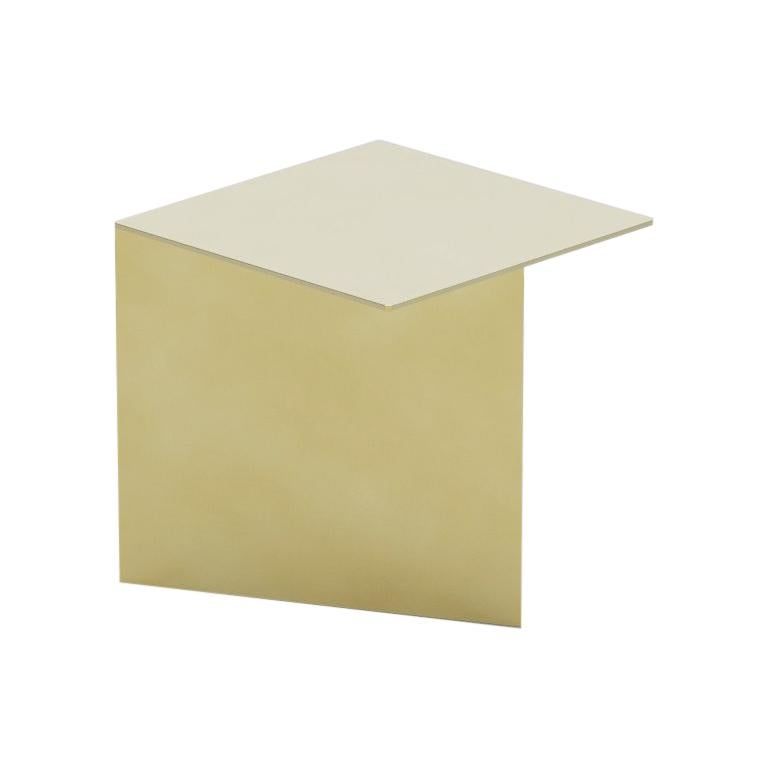 Tack End Table in Brass, Bright Brass