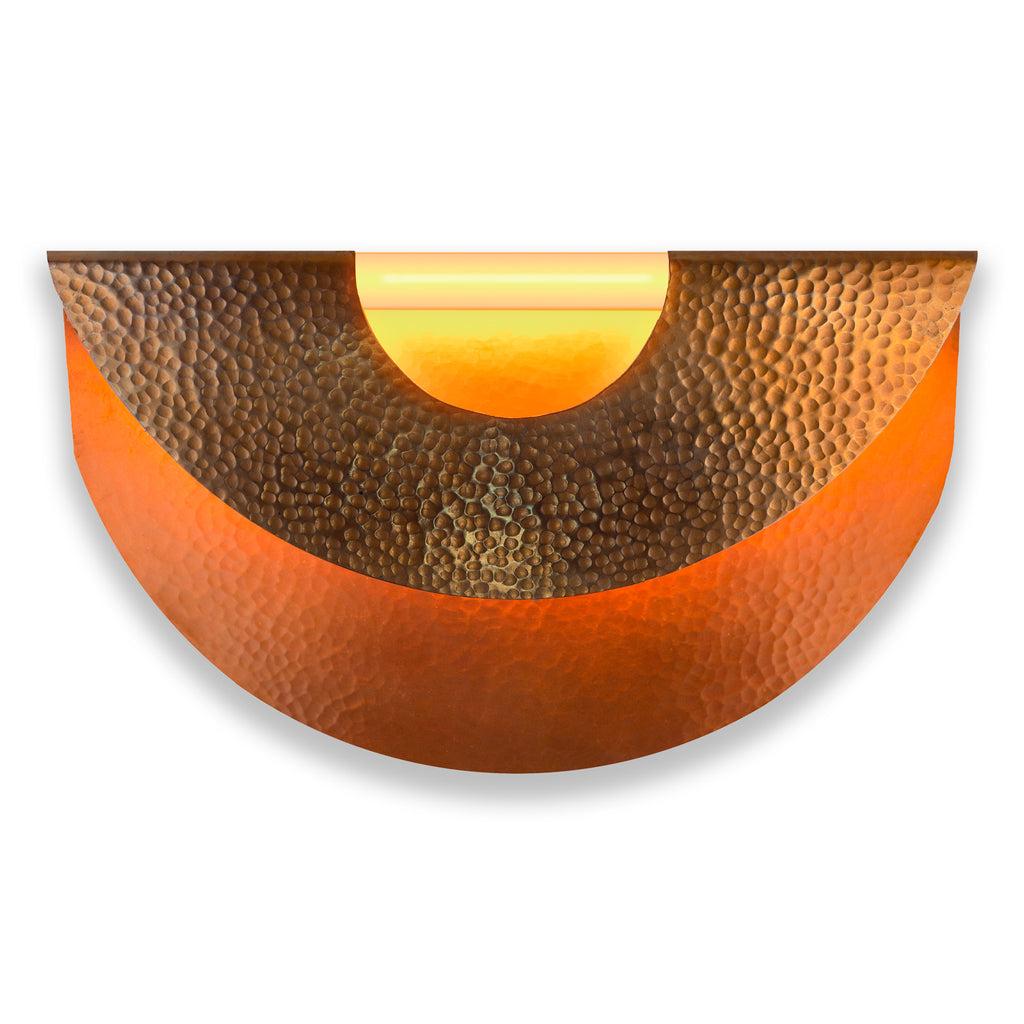 Taco Wall Sconce in Lush Chocolate Copper: Model Crescent In New Condition For Sale In San Miguel de Allende, MX